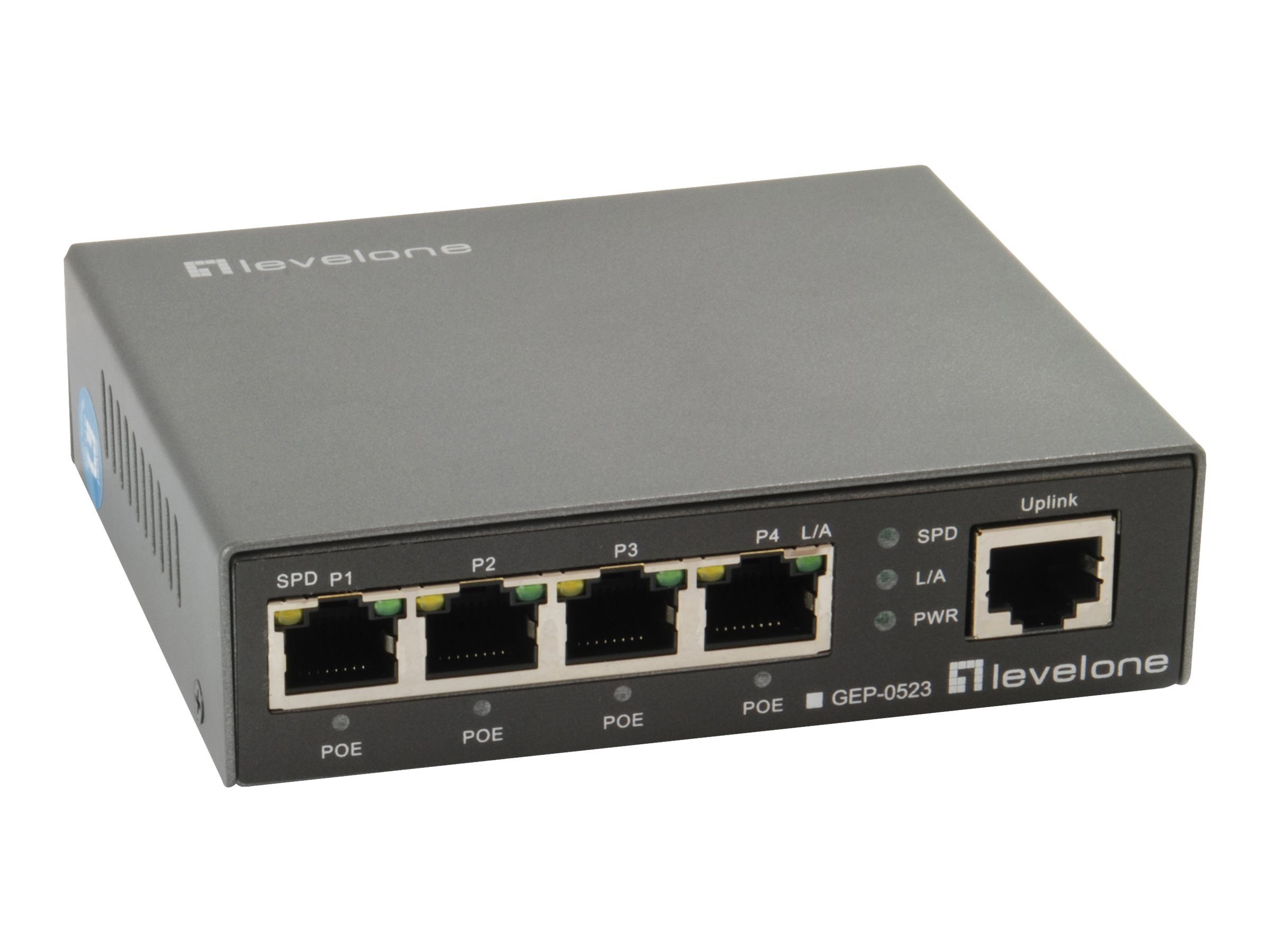 Levelone LEVEL ONE GEP-0523 5 Port Gigabit PoE Switch 802 3at af PoE 4 PoE Ausg Netzwerk-Switch