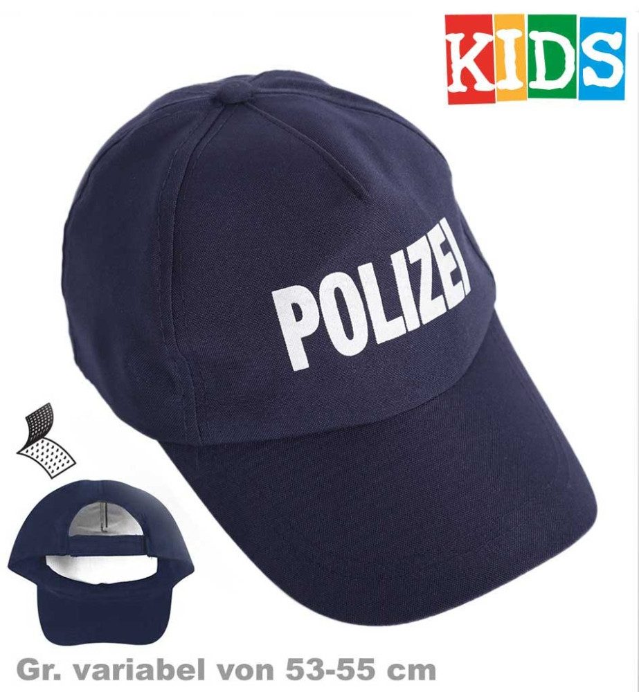 Fries Polizei-Kostüm Kinder Polizei Basecap Mütze Caps Karneval Fasching Gr. 53 - 55 cm