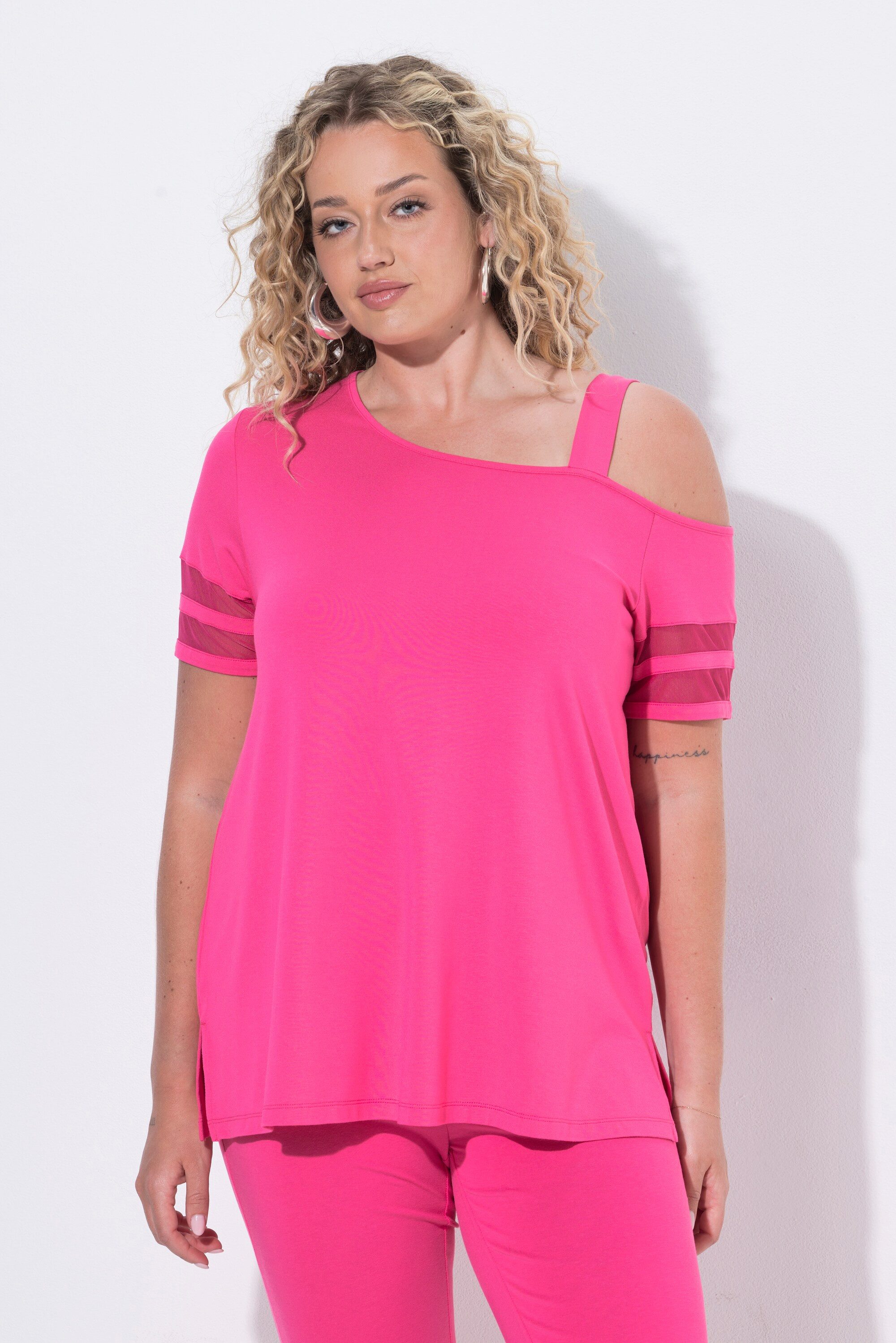 Angel of Style T-Shirt T-Shirt A-Linie Schulter-CutOut Halbarm mit Mesh