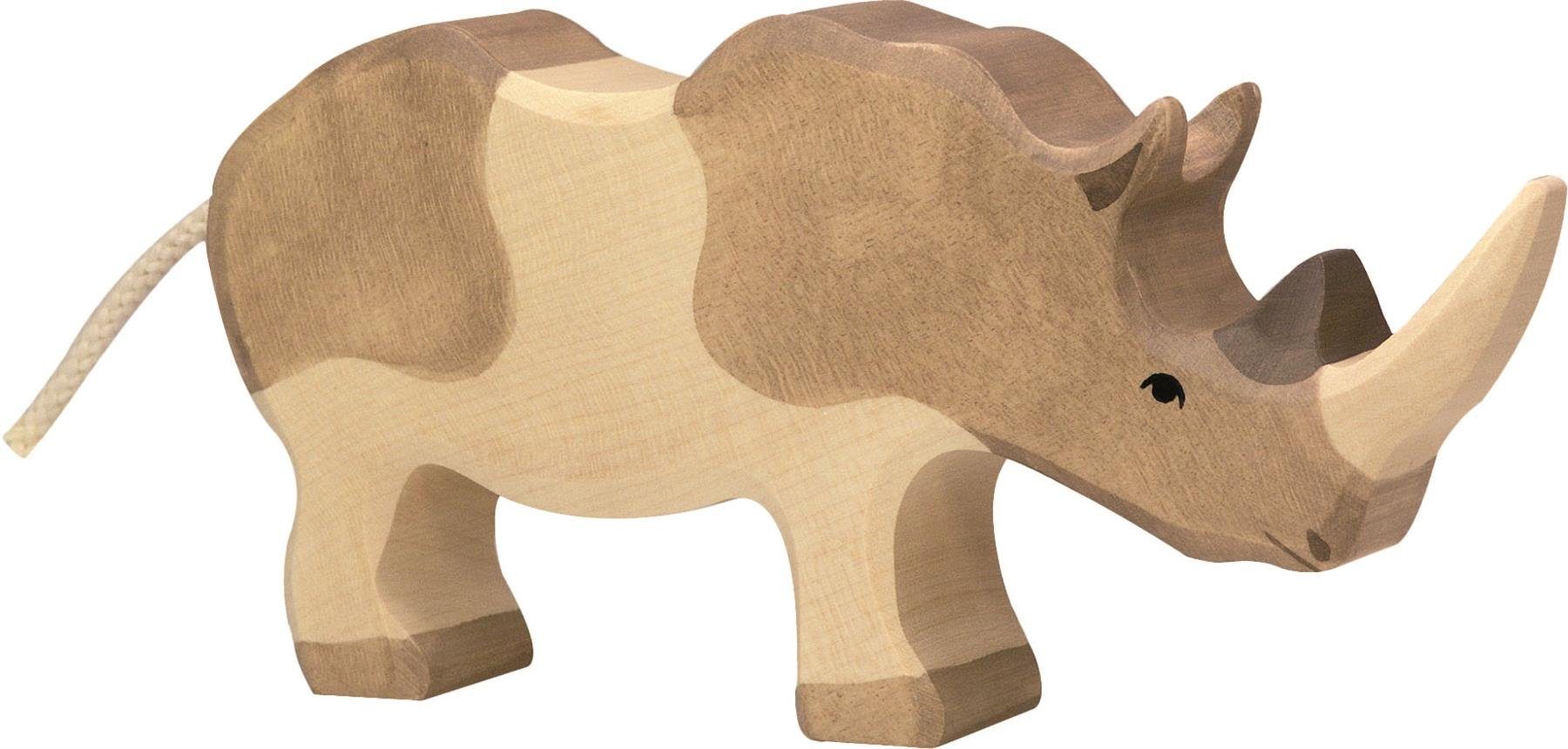 Holztiger Tierfigur HOLZTIGER Nashorn aus Holz