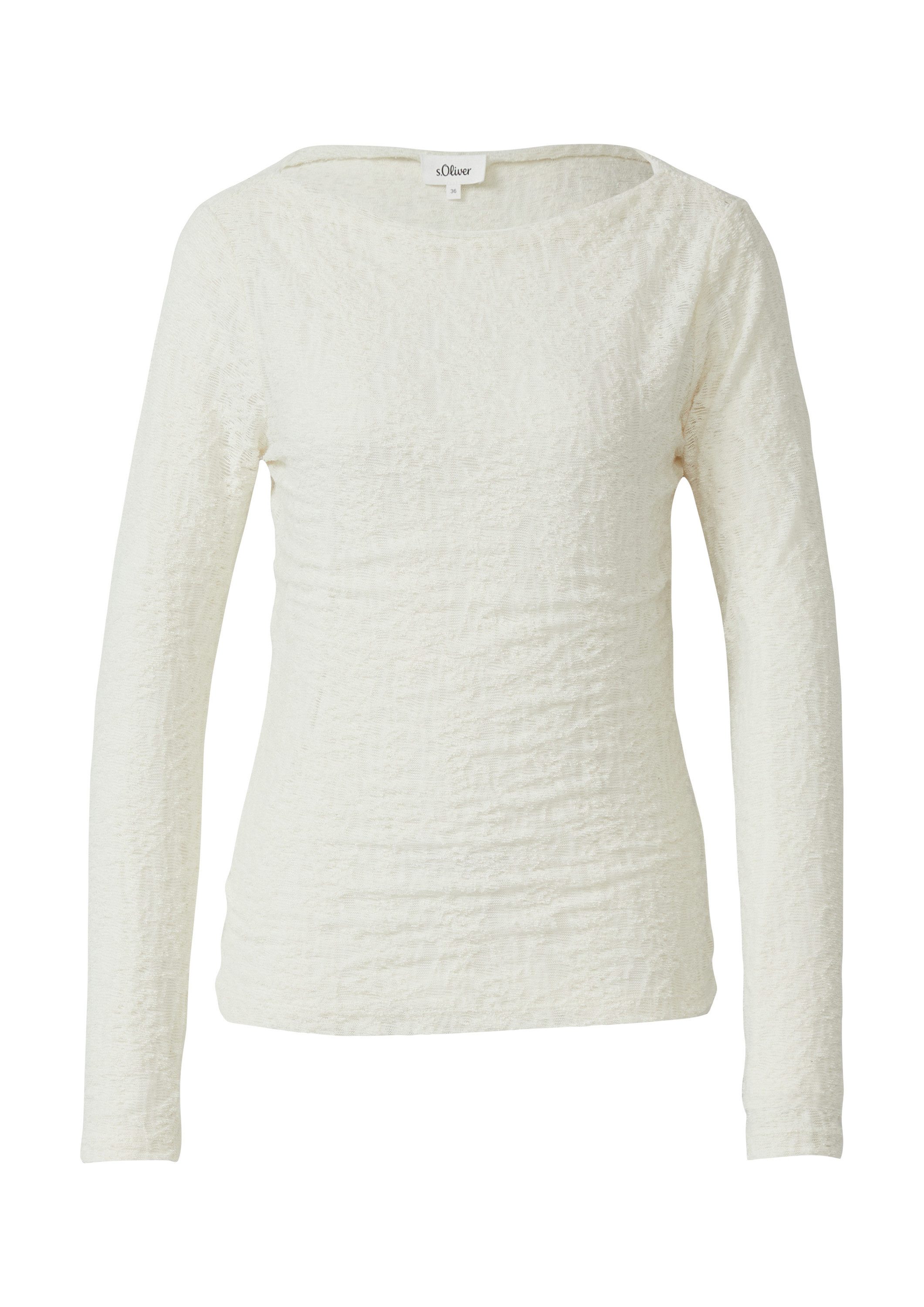 s.Oliver Langarmshirt T-Shirt Strukturiertes Langarm-Shirt aus günstig online kaufen