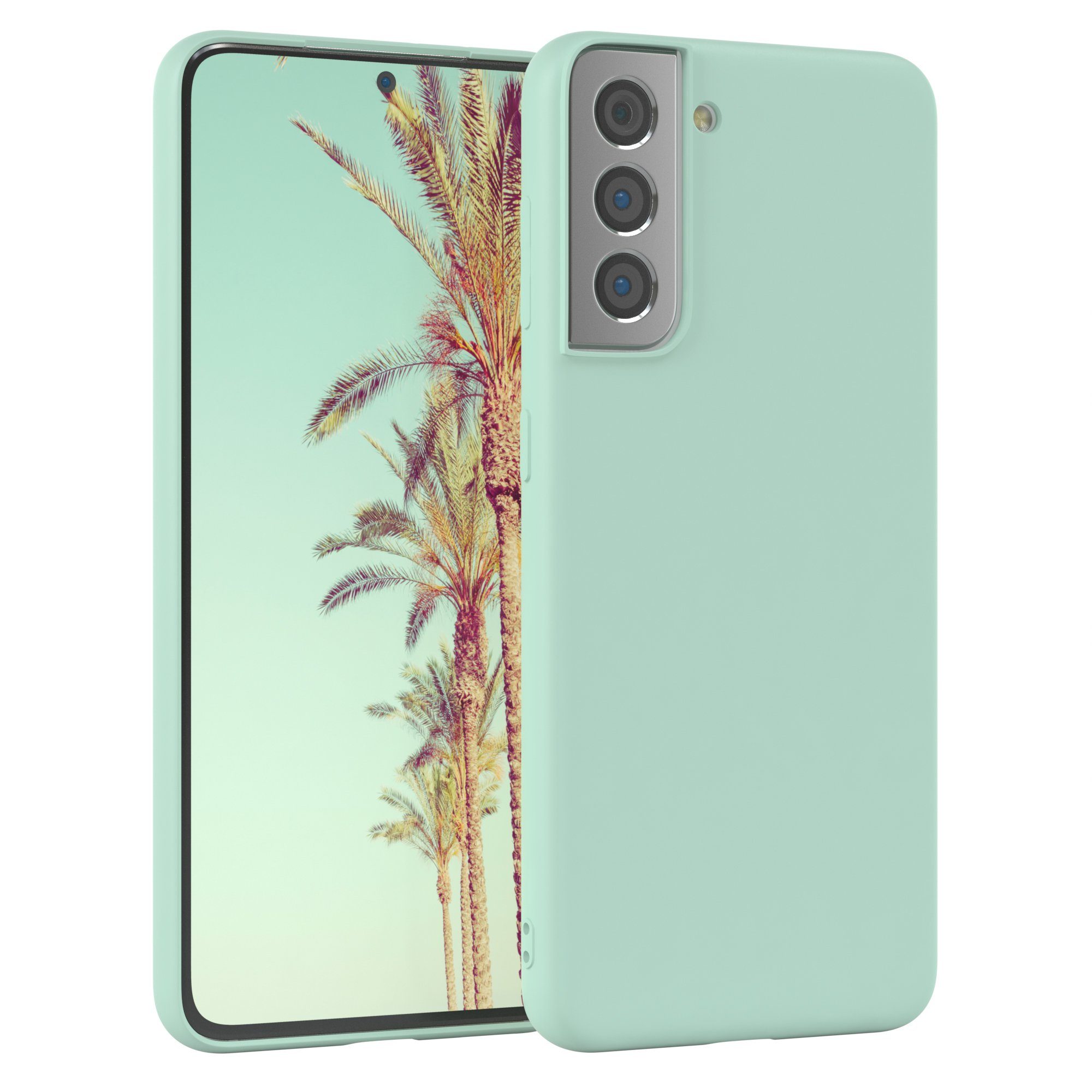 EAZY CASE Handyhülle TPU Hülle für Samsung Galaxy S21 5G 6,2 Zoll, Hülle Silikon kratzfest Smart Slimcover Bumper Case Etui Mint Grün