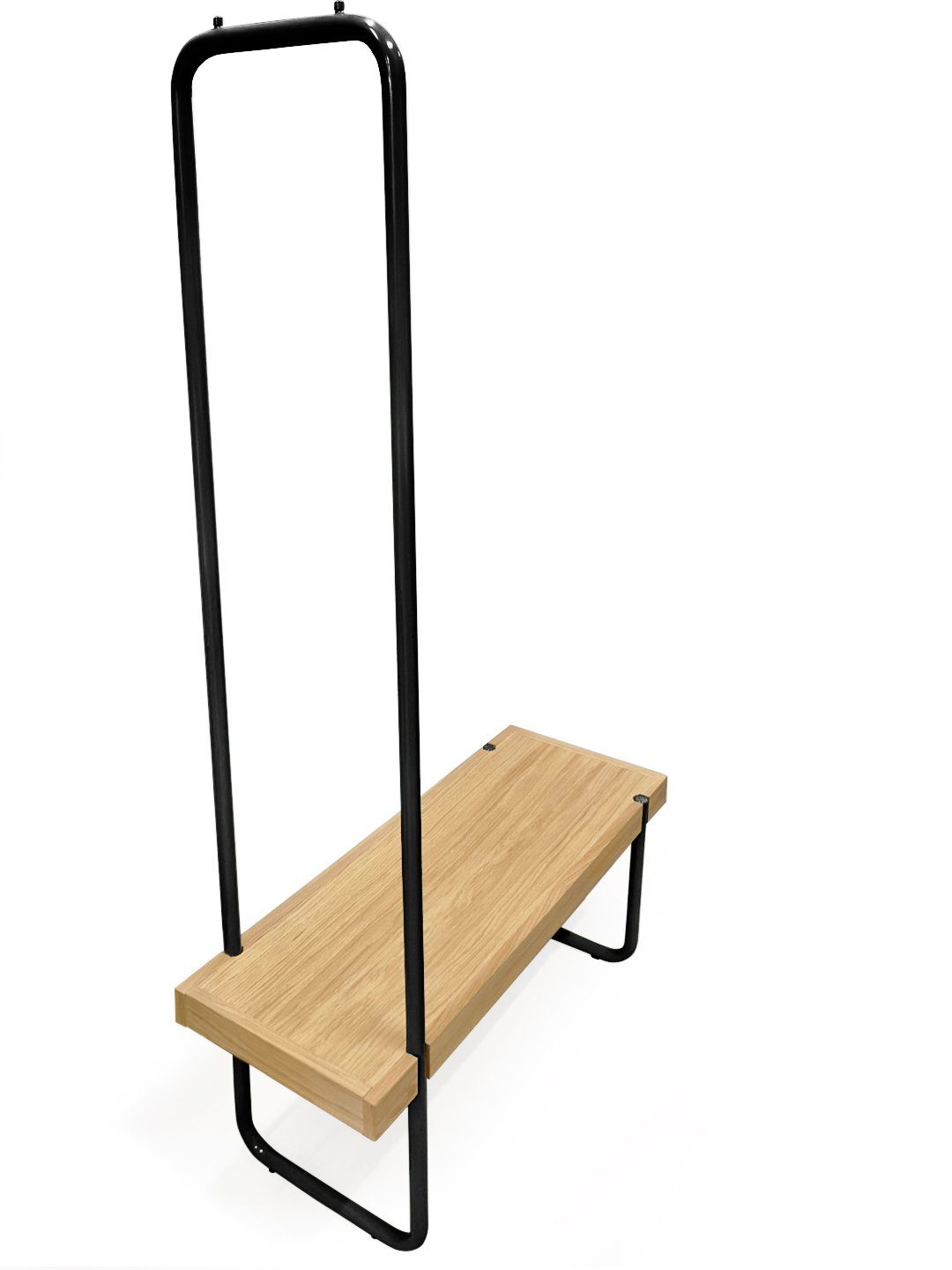 cm im Holzfurnier 45 Design, skandinavian Eiche, Garderobenständer, Sitzfläche Höhe andas aus