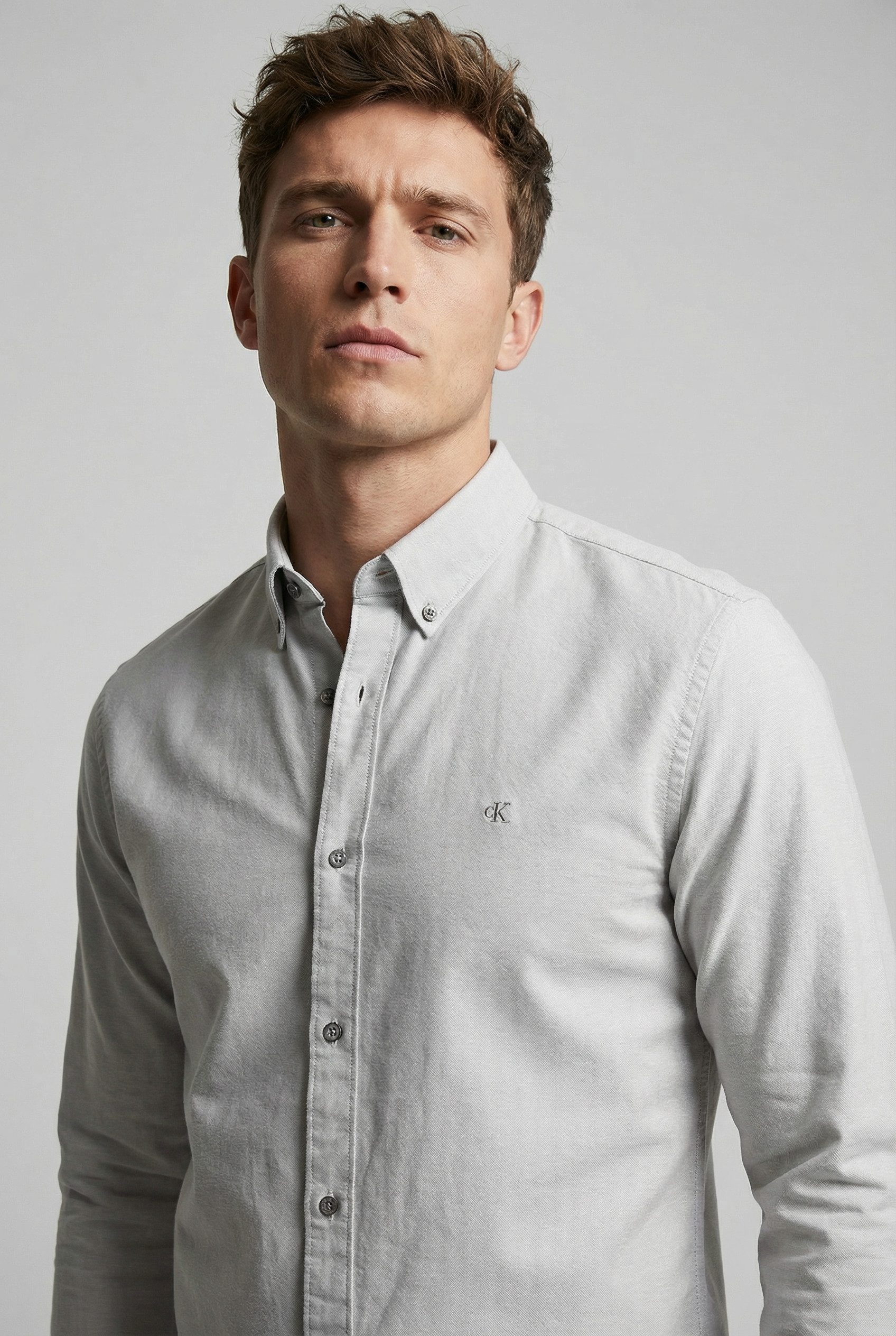 Calvin Klein Jeans Langarmhemd Button-Down-Kragen, Baumwoll-Stretch günstig online kaufen