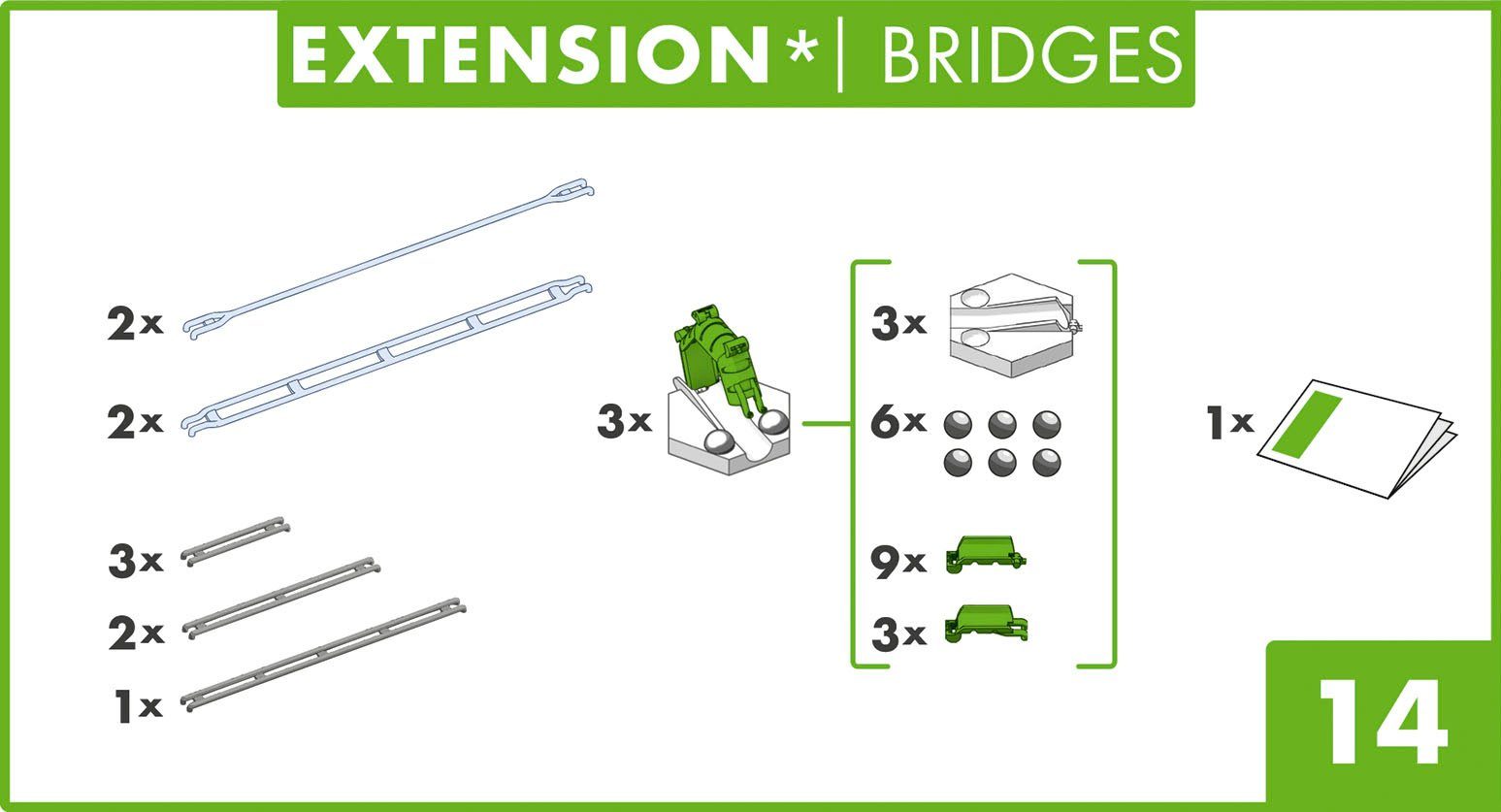 Ravensburger Kugelbahn-Bausatz GraviTrax Extension Bridges, Made in Europe