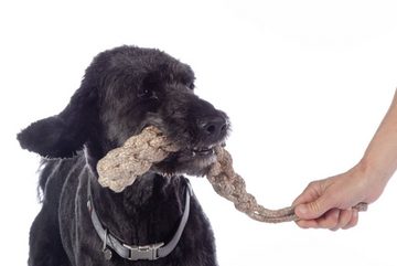 HKM Dogs Tierkuscheltier Hundespielzeug -Buddy Knot Bone-, 100% Hanfseil, zweites Seil aus 70% Polyester, 30% Baumwolle