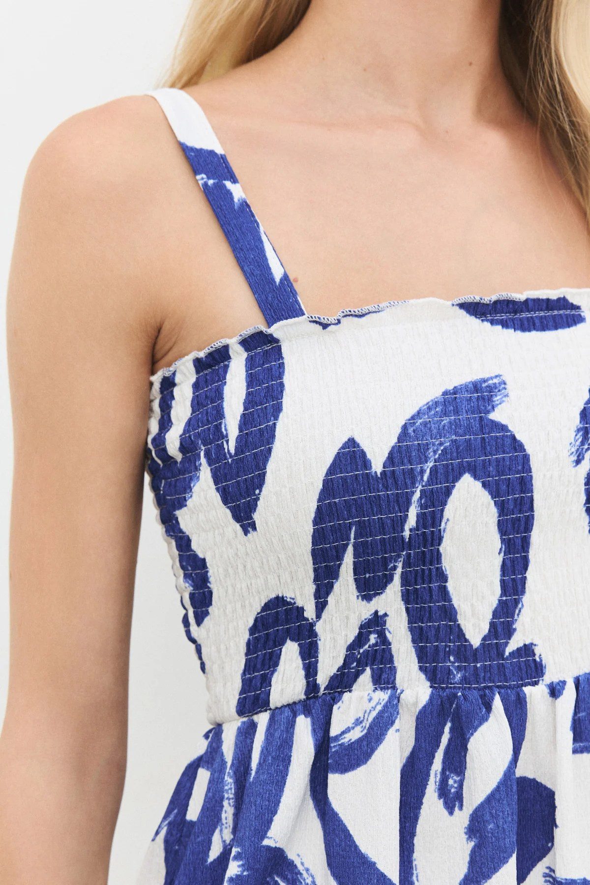 No Matter What T-Shirt Bluse mit Raffungen vorne und Trägern
