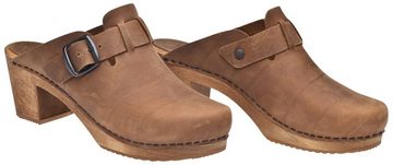 Sanita Sanita Wood Malulo Square chestnut Clog