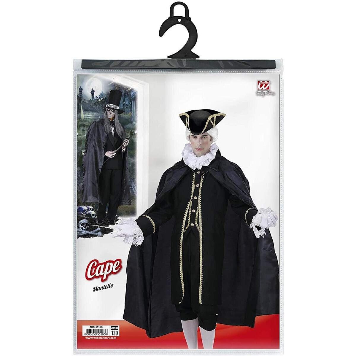 Widmann S.r.l. Vampir-Kostüm Widmann Dracula + Vampir Umhang / Länge ca. 130cm / mit Kragen