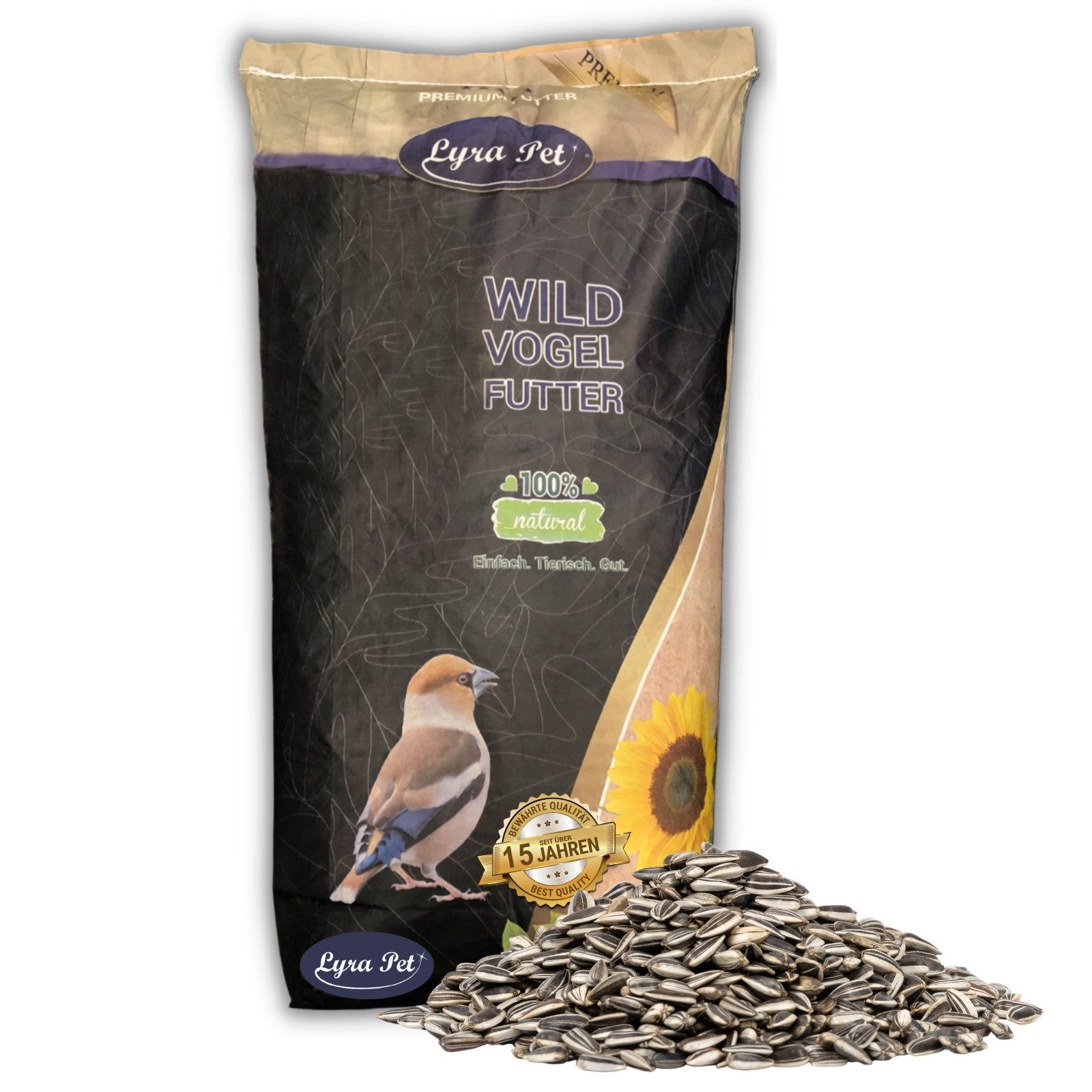 Lyra Pet 10 kg Lyra Pet® Sonnenblumenkerne gestreift Vogelfutter, für: Wildvogel