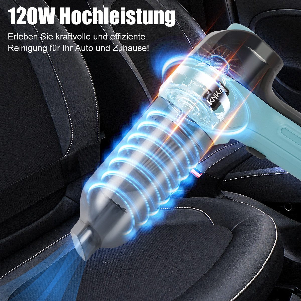 KNKA PRO Akku-Handstaubsauger 3 IN 1 Kabelloser Handstaubsauger, 9000PA, 120,00 W, beutellos, Autostaubsauger mit Bürstenlosem Motor und Filter, für Auto,Zuhause