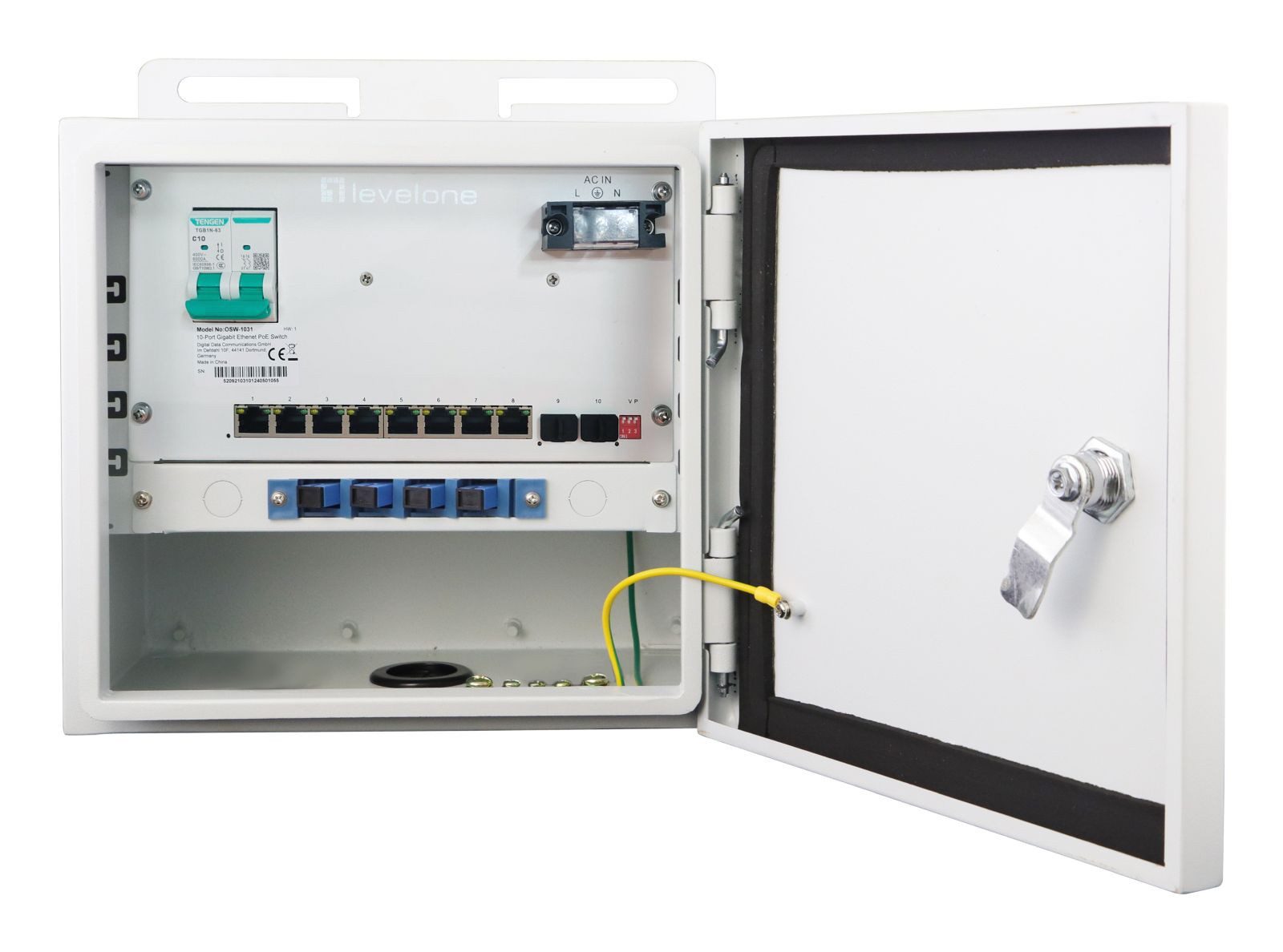 Levelone Switch 10x GE OSW-1031 8x Outputs 802.3at/af PoE - Switch Netzwerk-Switch