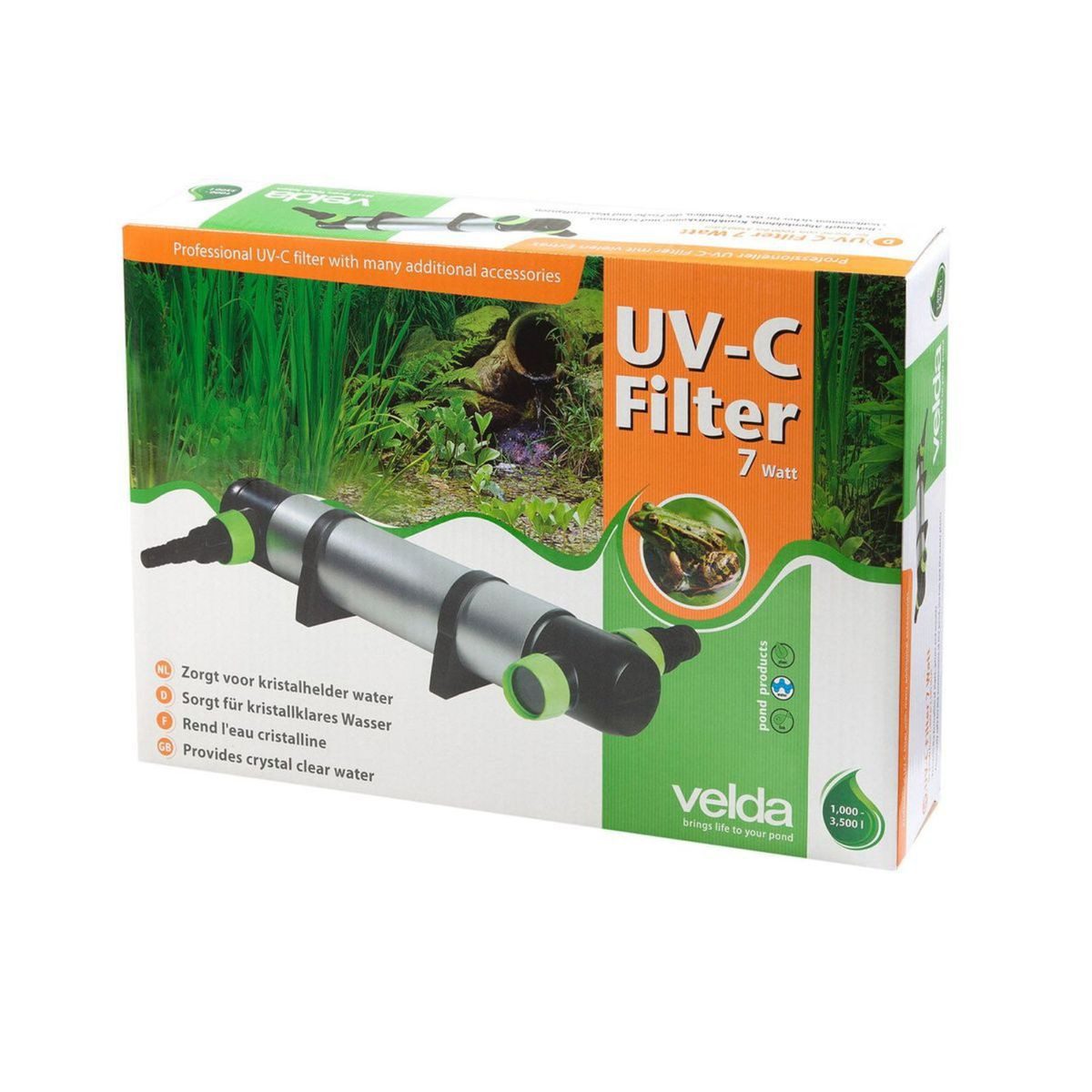 Velda Teichfilter Velda UVC Teichklärer 7Watt 3500L Algenbekämpfung Garteich Algen, UVC Filter mit 7 Watt