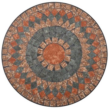 vidaXL Gartentisch Mosaik-Bistrotisch Orange Grau 60 cm Keramik