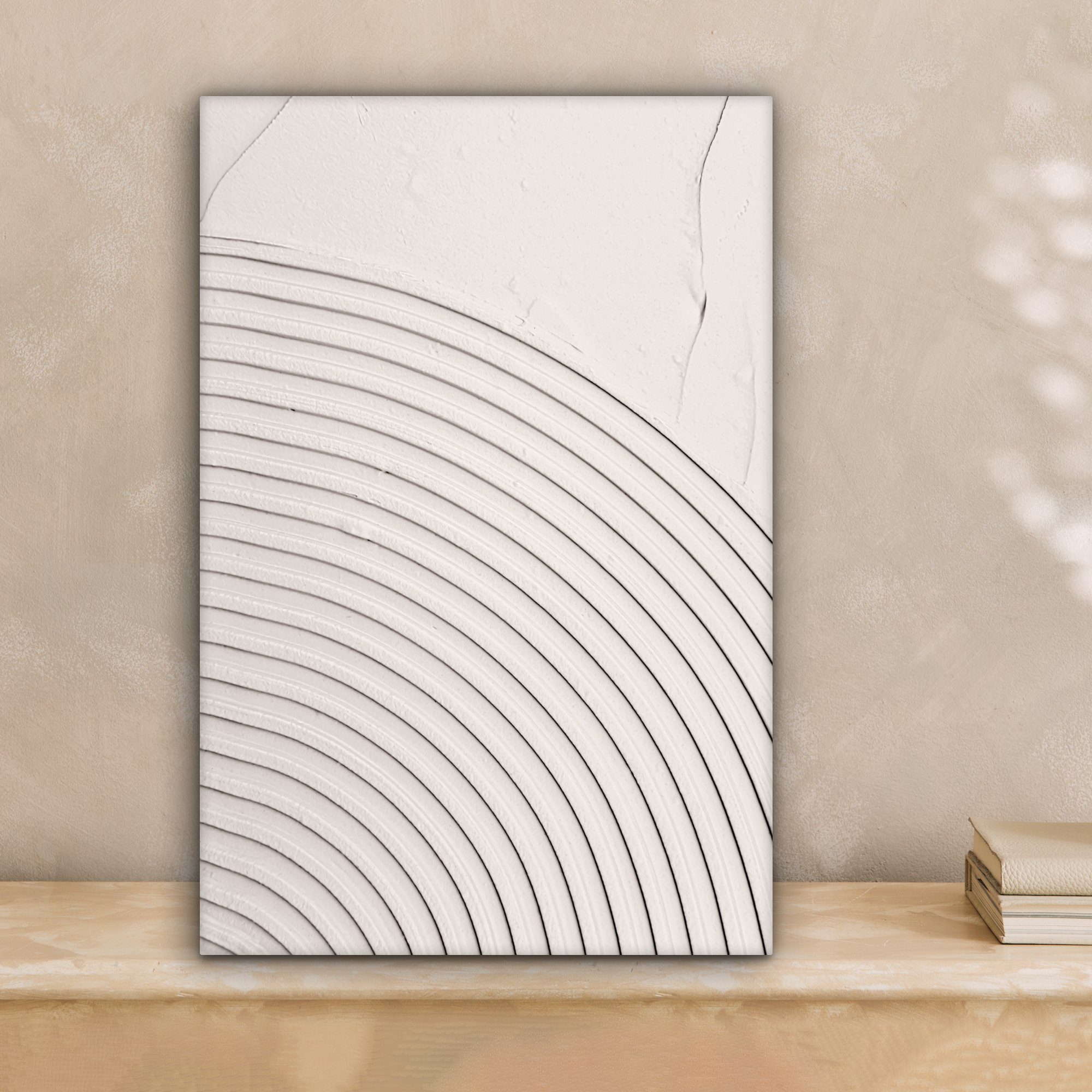 OneMillionCanvasses® Leinwandbild Kunst - Weiß - Linien - Abstrakt, Fotodru günstig online kaufen