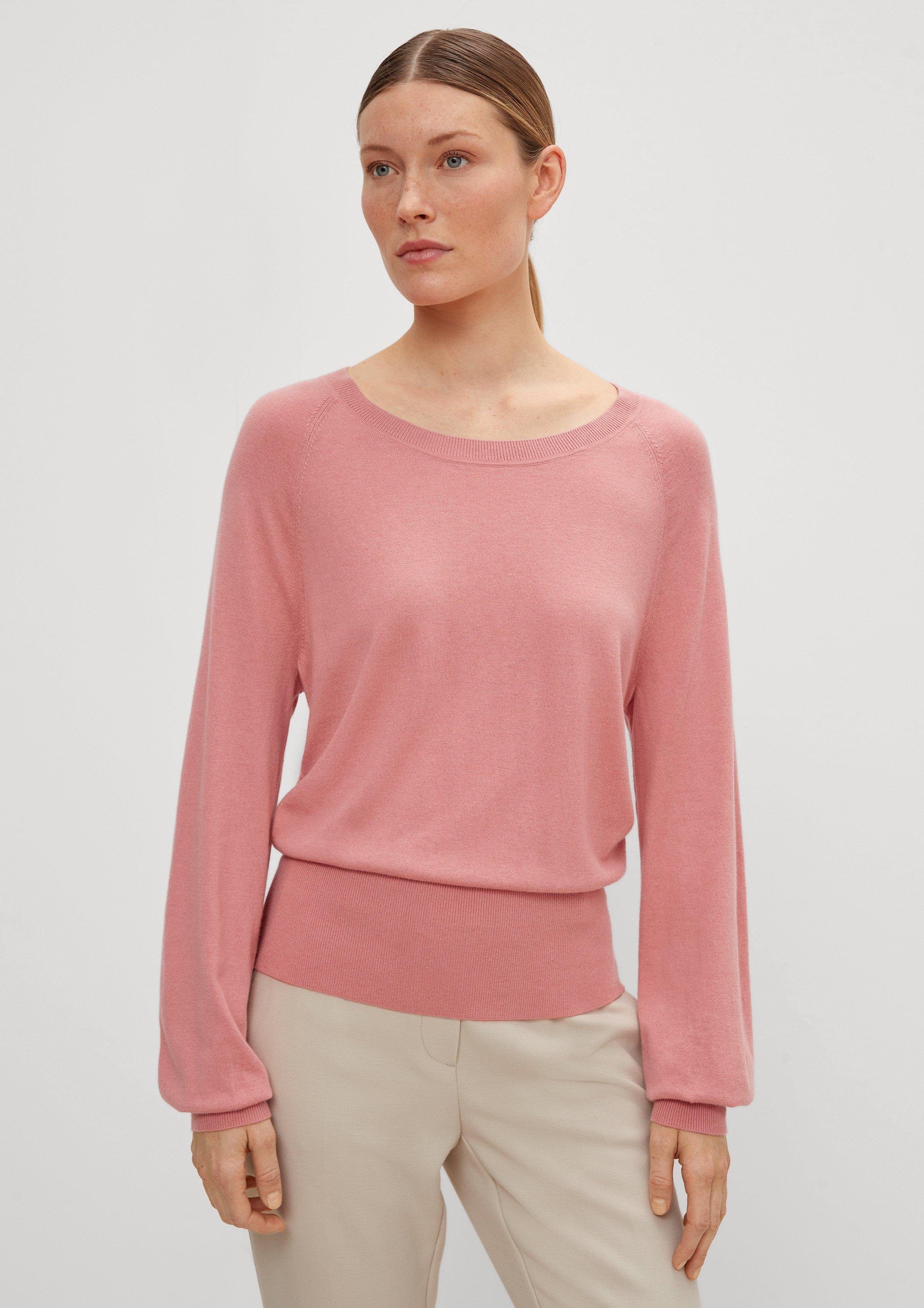 mit Kaschmir Comma Pullover Langarmshirt rosa