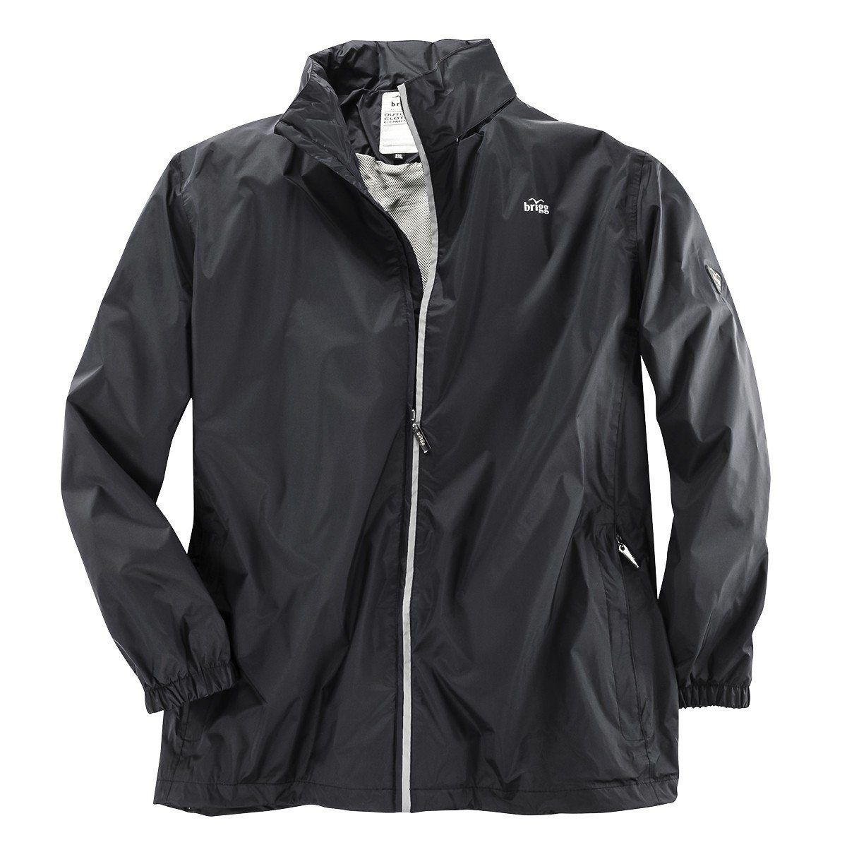 Regenjacke Outdoor Brigg Brigg Übergrößen schwarze Regenjacke