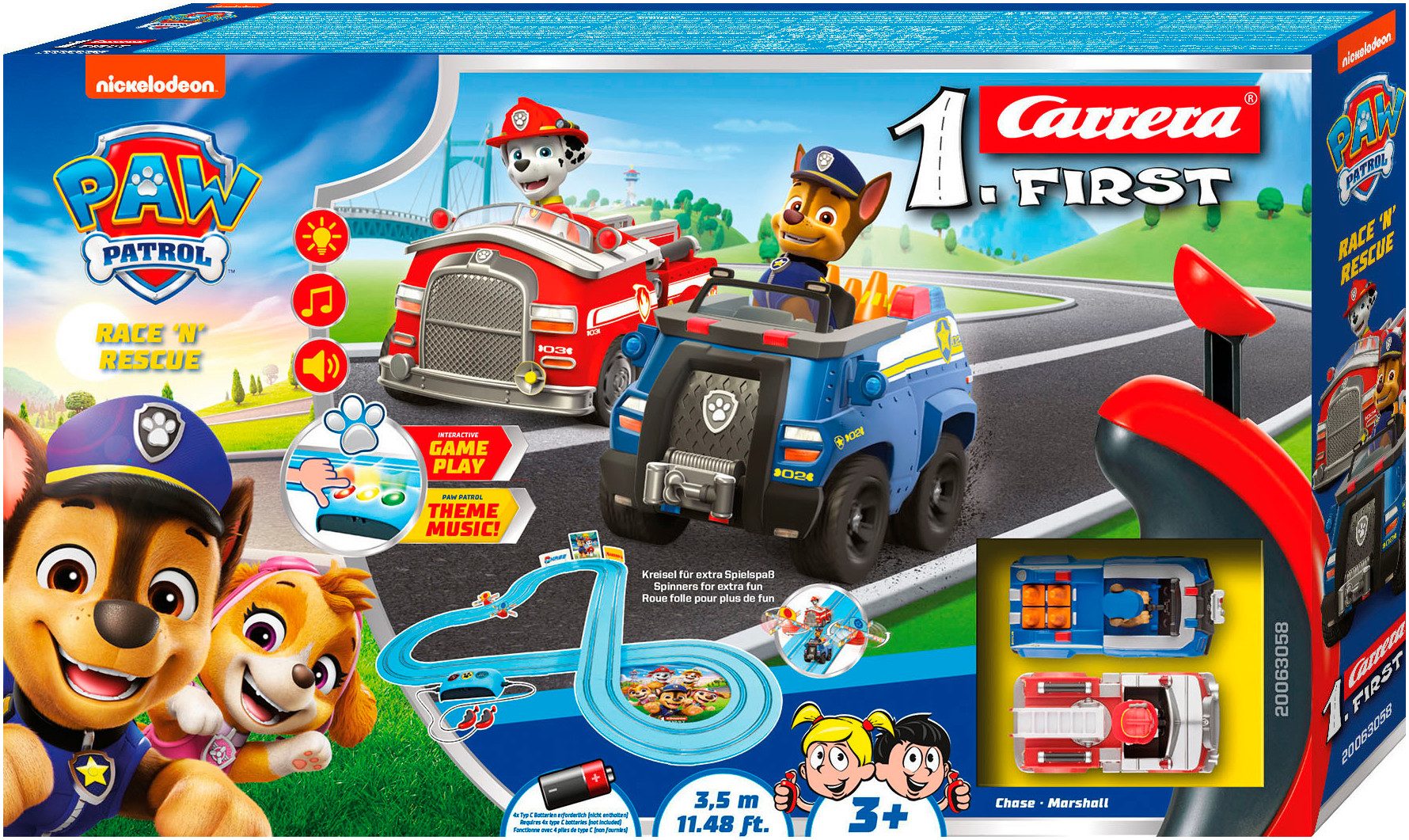 Carrera® Autorennbahn Carrera First, Paw Patrol - Race N Rescue (Streckenlänge 3,5 m)