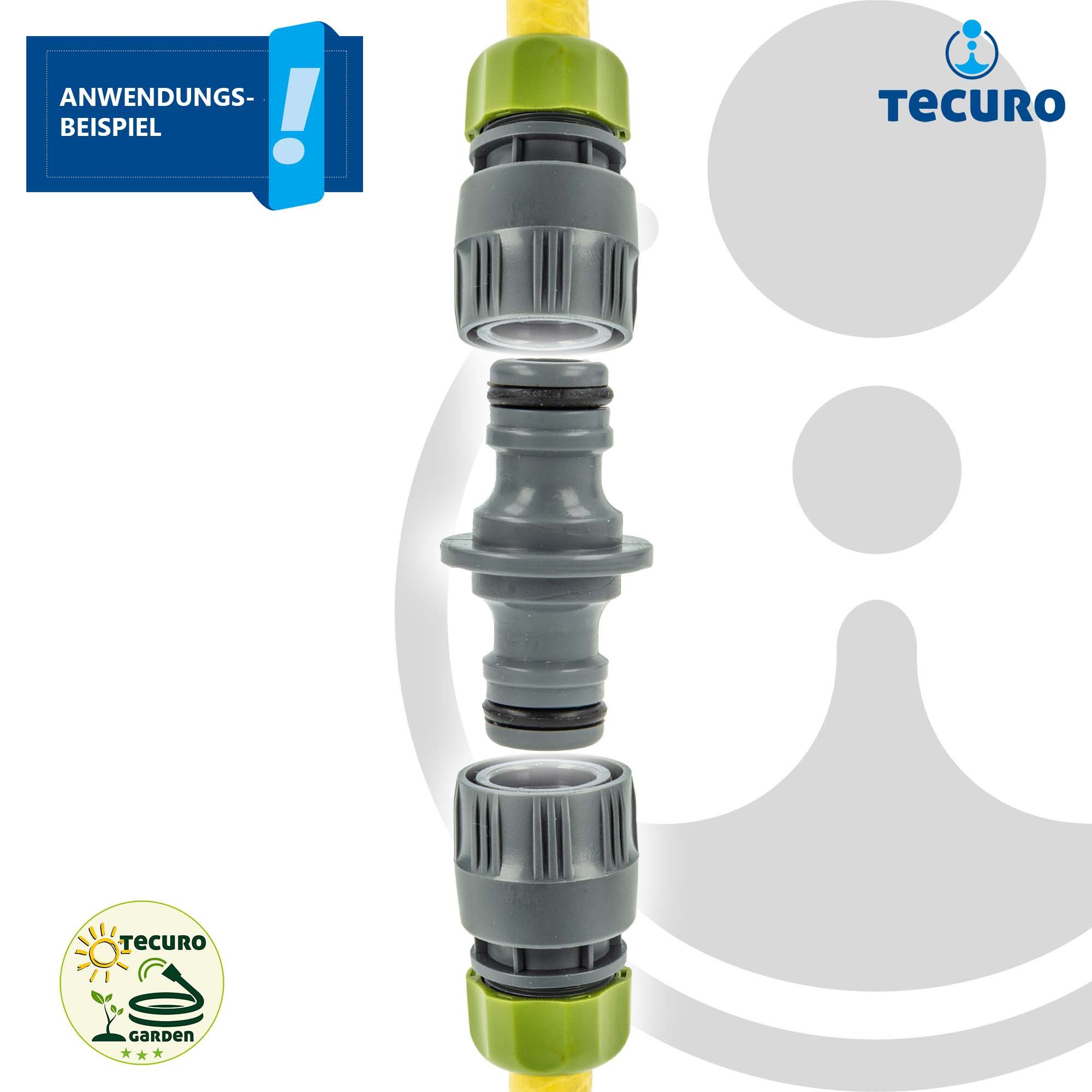 bevo Schlauchverbinder Doppel-Schlauchkupplung Schlauchverbinder PVC-U Grau