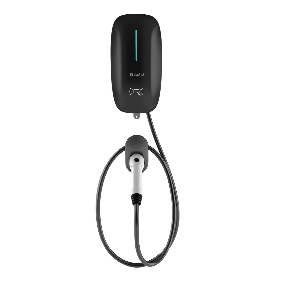 Platinet Elektroauto-Ladestation EV_PWB11S, Wallbox 11kW / 16A, 1-phasig, Wallbox mit 7m Ladekabel und RFID Karten, 11kW Wallbox mit RFID WLAN und App Steuerung