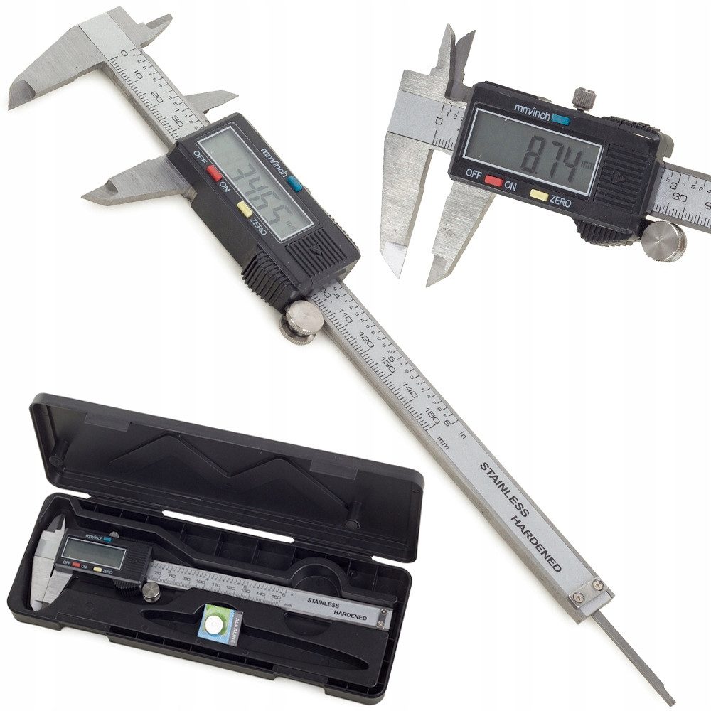 VERK GROUP Messschieber Digitaler Messschieber 150 mm LCD Schieblehre Edelstahl, 1-St., Messbereich 0–150 mm, Großes LCD-Display