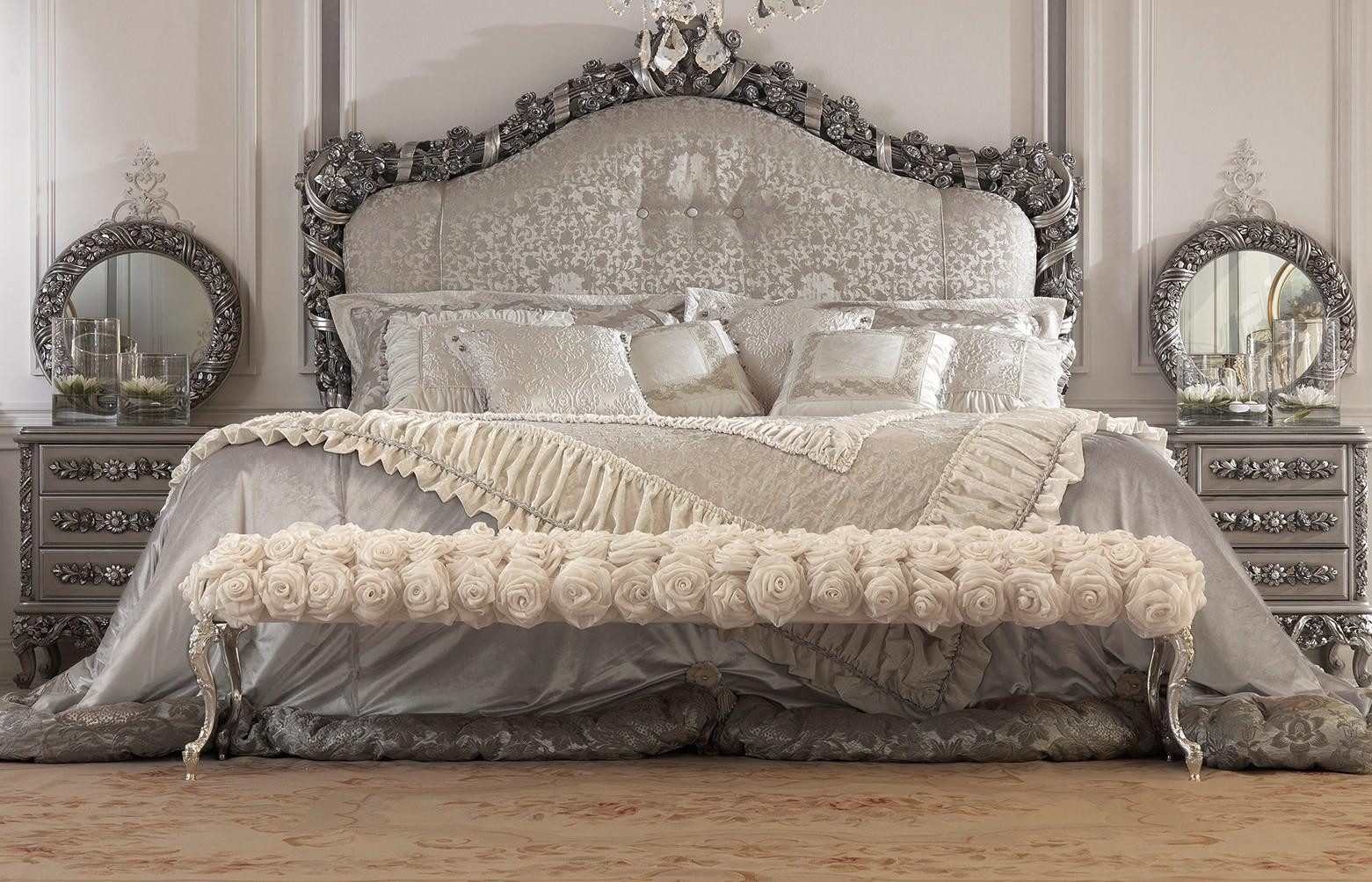 JVmoebel Bett Chesterfield Bett Doppel Betten Leder Antik Stil Luxus Möbel (Bettkopfteil), Made in Europa
