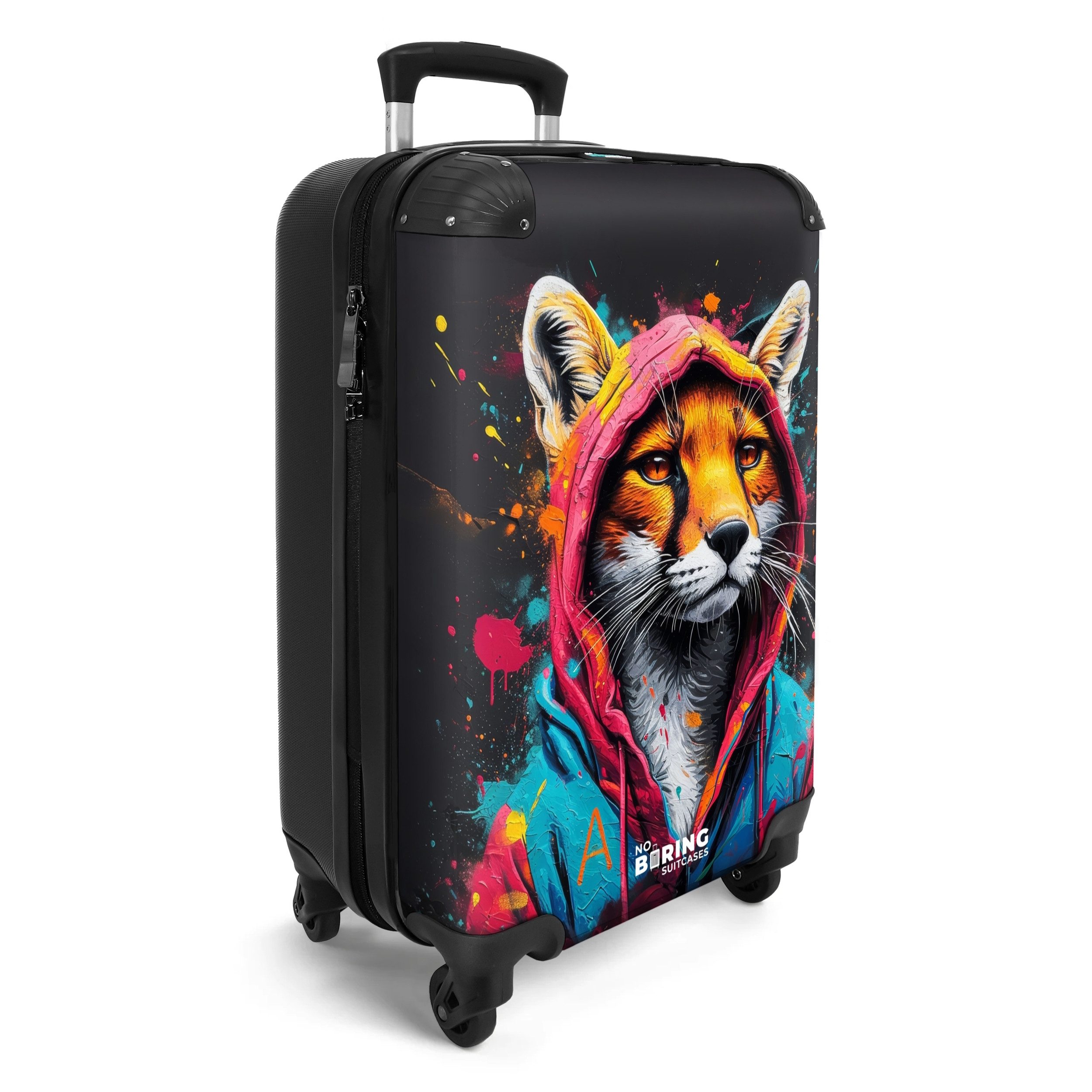 NoBoringSuitcases.com© Hartschalen-Trolley Fuchs mit rosa und günstig online kaufen