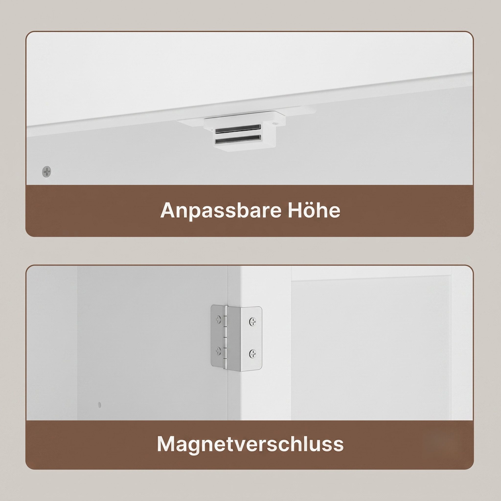 Blishom Badregal WC-Regal über Toilette, Badezimmerschrank mit Verstellbarem Regalboden, Badregal Platzsparend mit Offenem Fach, 167 x 60 x 23 cm