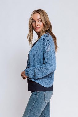 Zhrill Strickjacke Strickjacke GLORIA Blau (0-tlg)