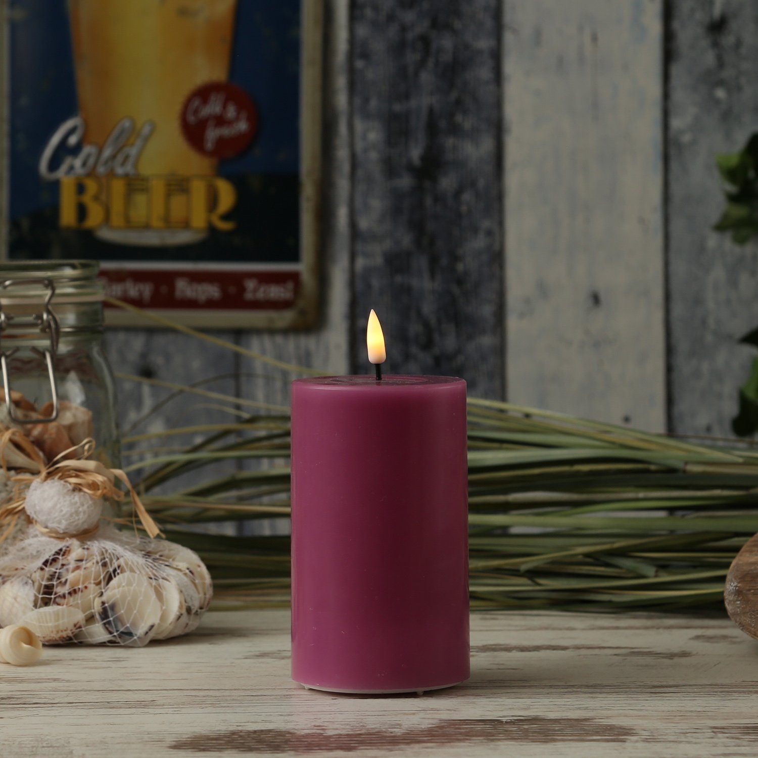 Deluxe Homeart LED-Kerze LED Kerze Mia Echtwachs 3D Flamme flackernd H: 12, günstig online kaufen