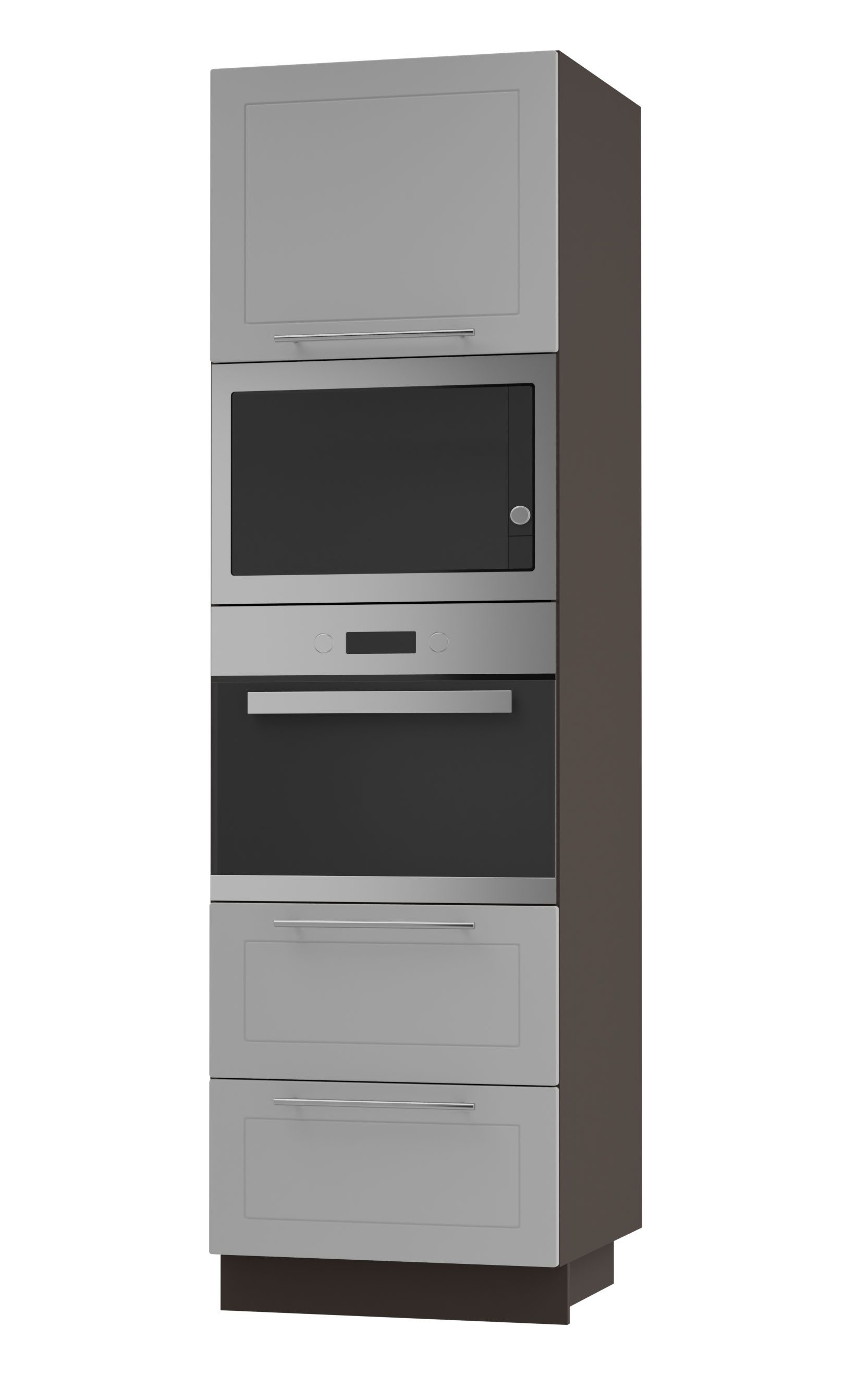 Feldmann-Wohnen Unterschrank Kvantum (Türscharniere mit Soft-Close-Funktion, 1-St., Fronten mit dekorativen Fräsungen und leicht abgerundeten Ecken) 60x59x207cm lava - dust grey (Q-D14/RU/2R-284)
