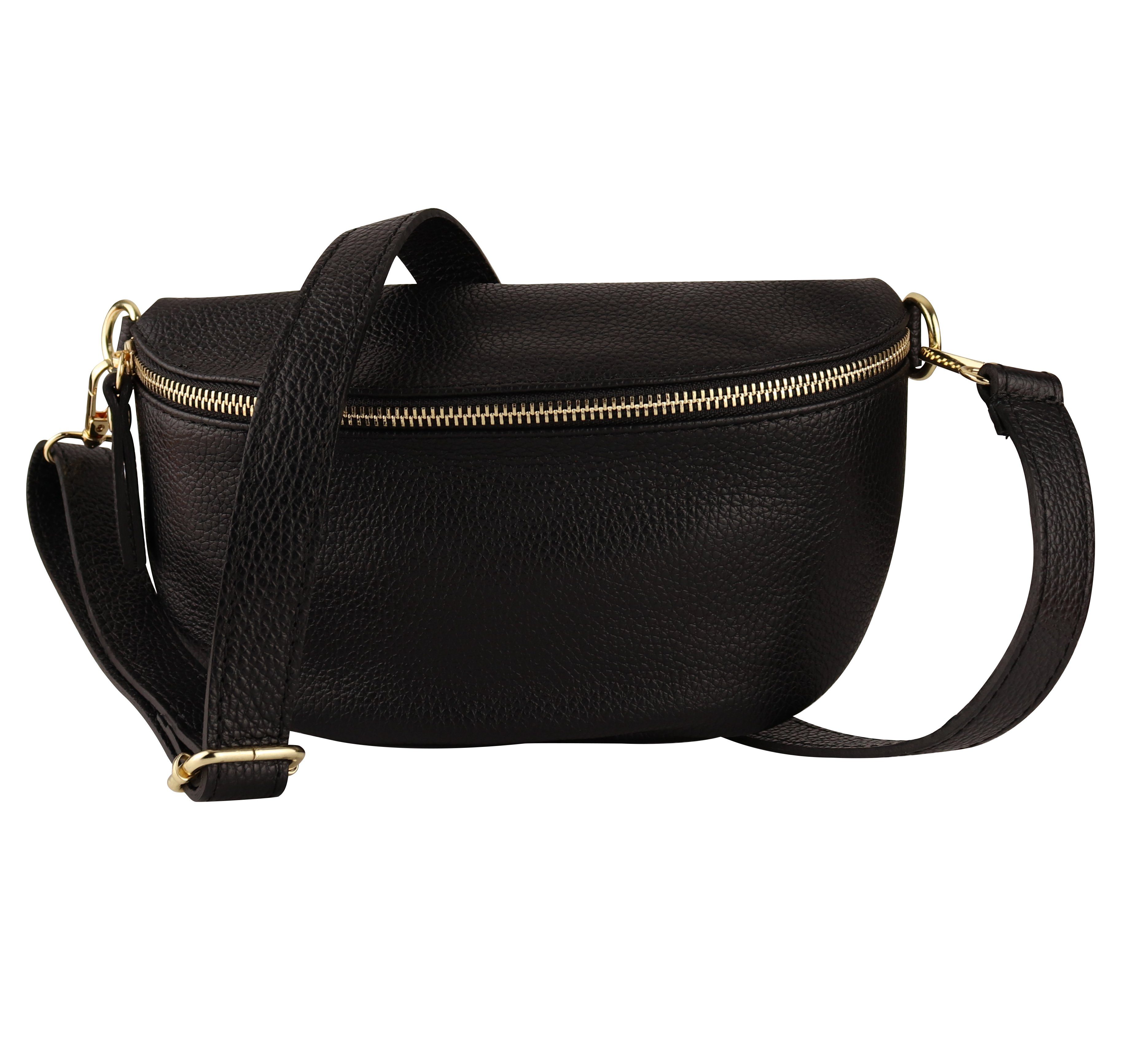 MIRROSI Bauchtasche Damen, Echtleder, Leder, Made in Italy, Umhängetasche, Brusttasche, (Schultertasche für jeden Anlass (1 Tasche & 1 Gurt), 3 Größen auswählbar), Crossbody Bag, Damen Taschen verstellbaren Schulterriemen