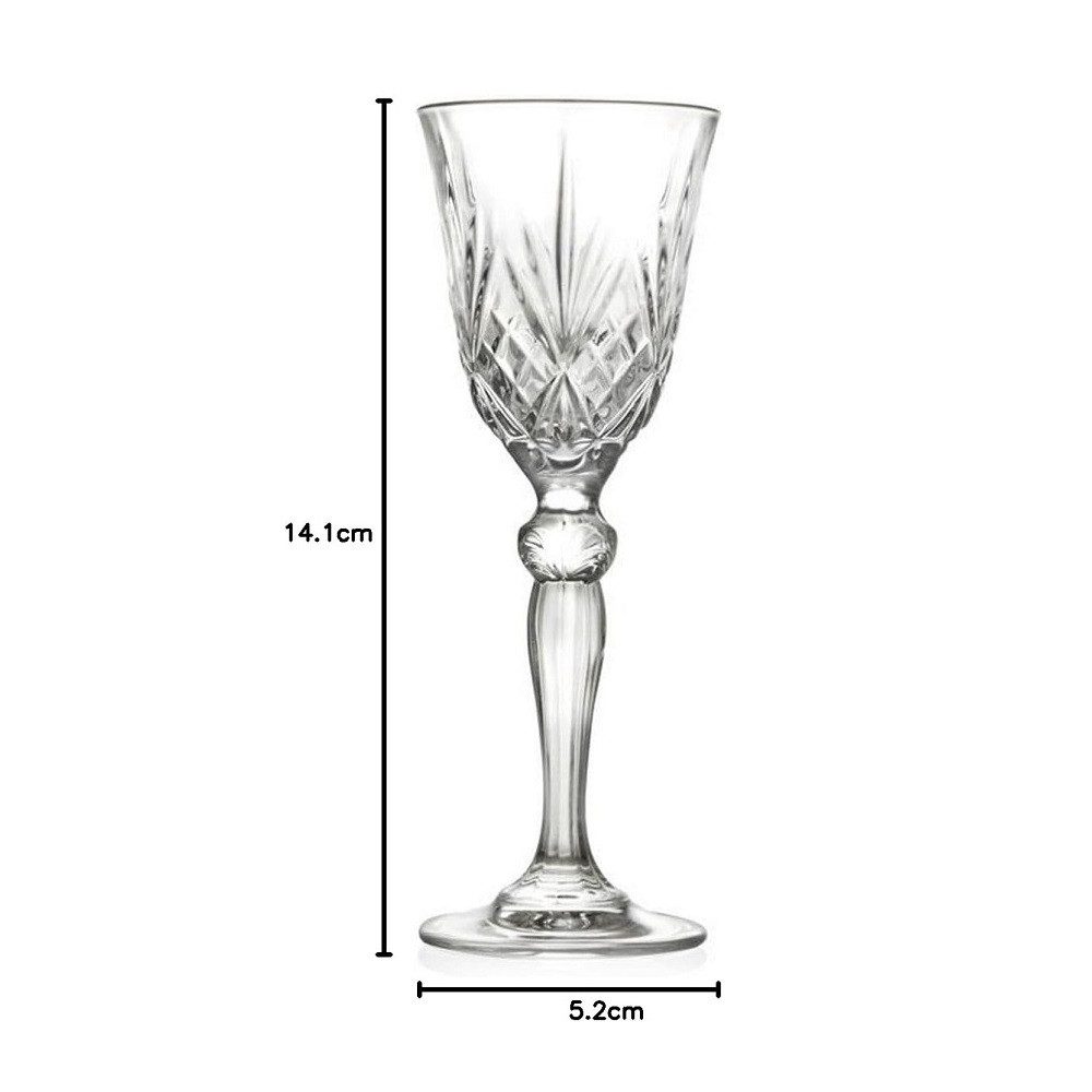 RCR Schnapsglas RCR Melodia Likörkelch 50 ml 6er Set, Kristallglas