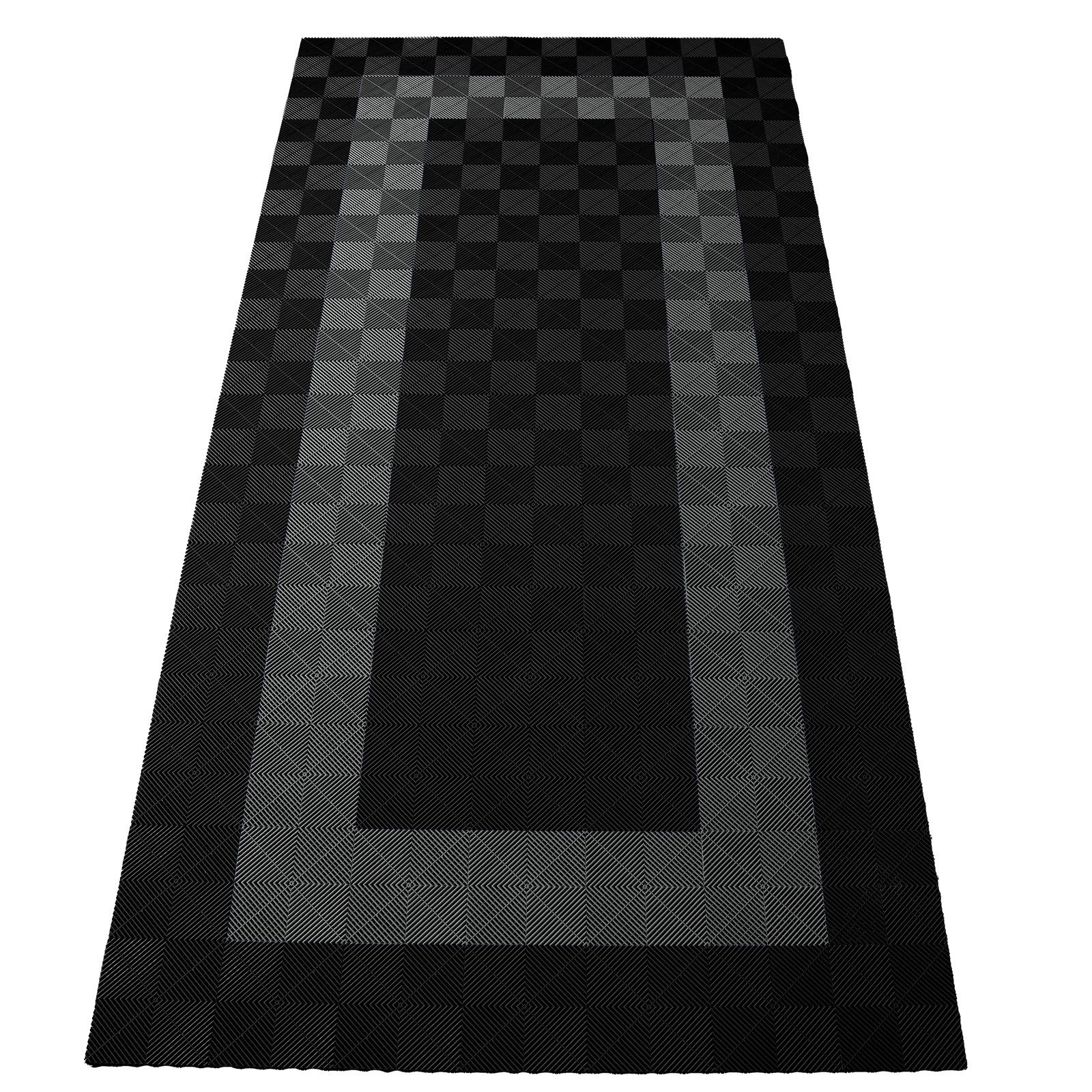 Tenzo-R Bodenfliese Performance Garagenboden Floor 2,8mx5,6m Schwarz Grau Set3, schwarz