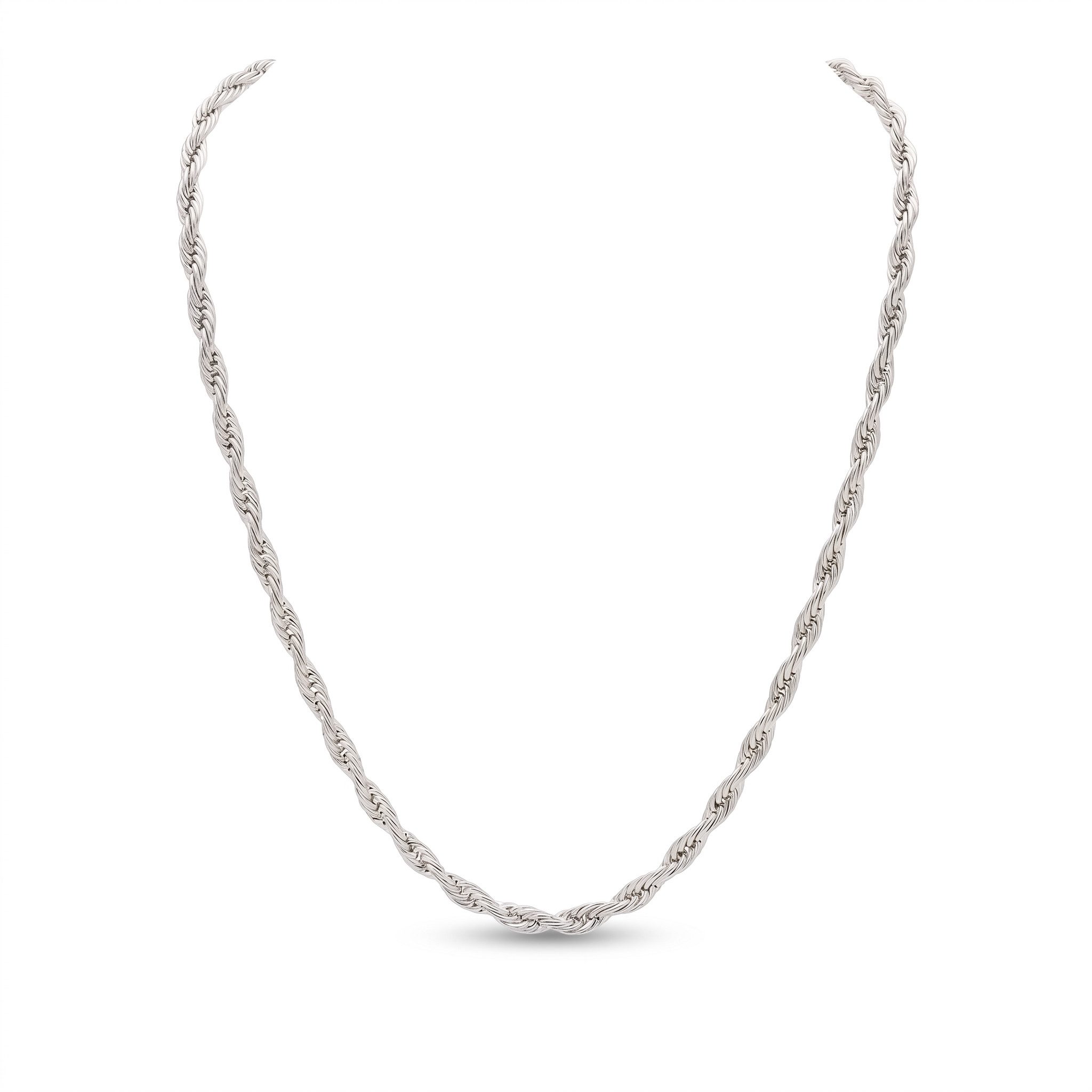 salazar.plus Edelstahlkette Luxus Kordelkette Rope aus vergoldetem Edelstahl geflochten, Edelstahl Kordelkette vergoldet – Länge 50cm, Breite 3mm, Rope Design