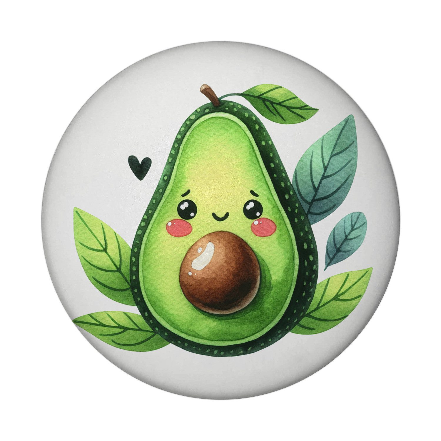 Magnet Lächelnde Avocado Magnet rund