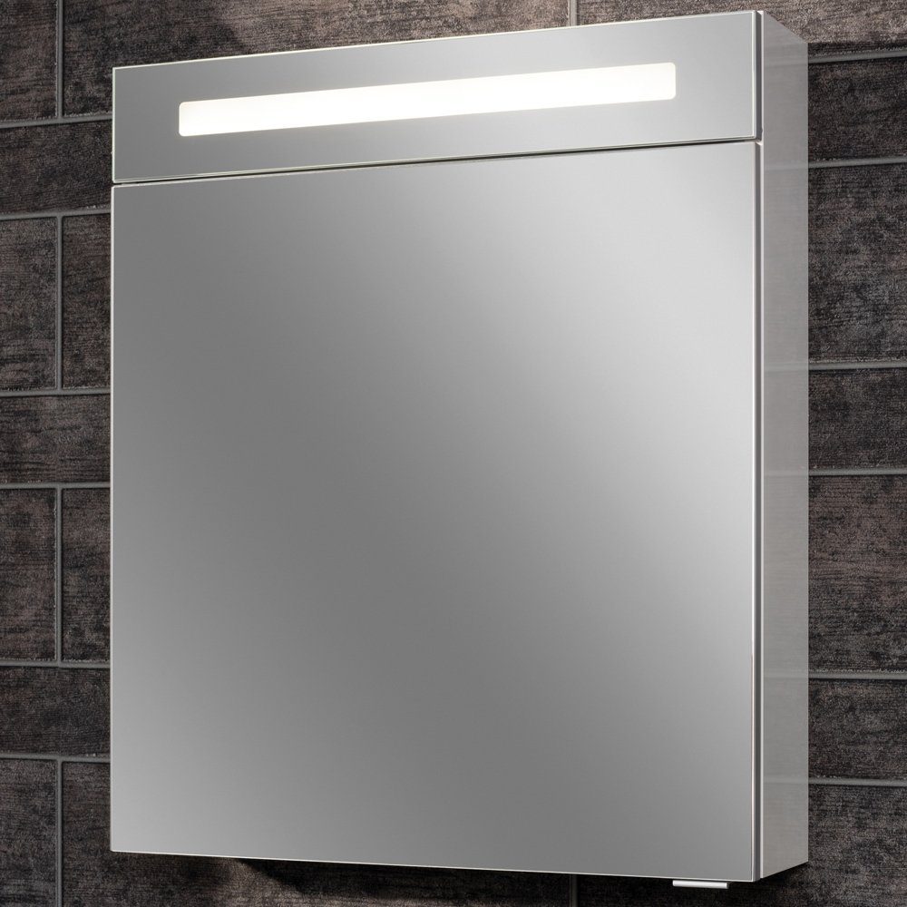 FACKELMANN Badezimmerspiegelschrank B.clever Spiegelschrank 60cm Korpusfarbe: Weiß Matt Frontfarbe: Weiß