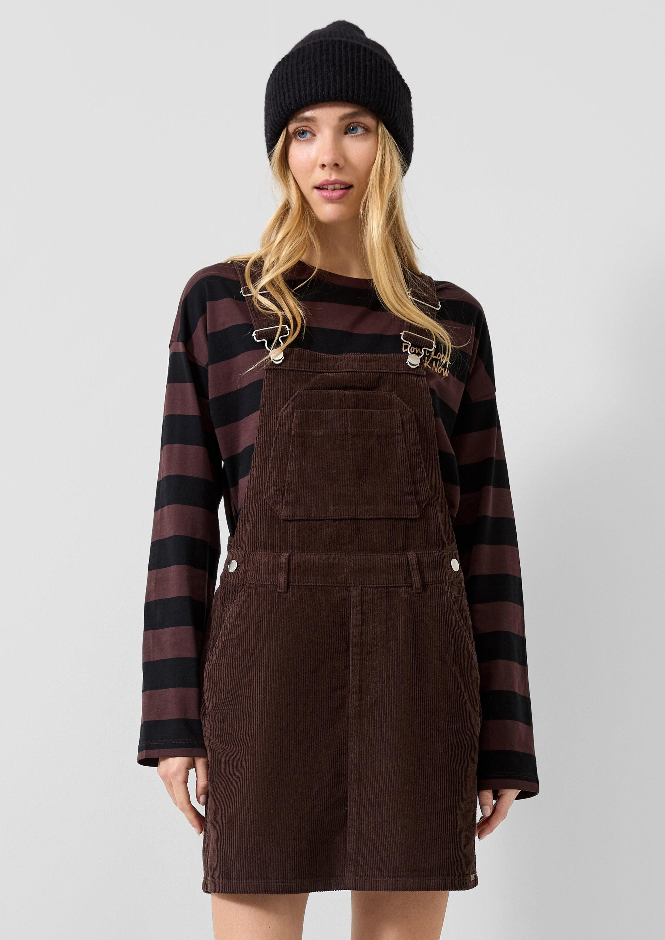 QS Minikleid Kleid Latzkleid aus Cord