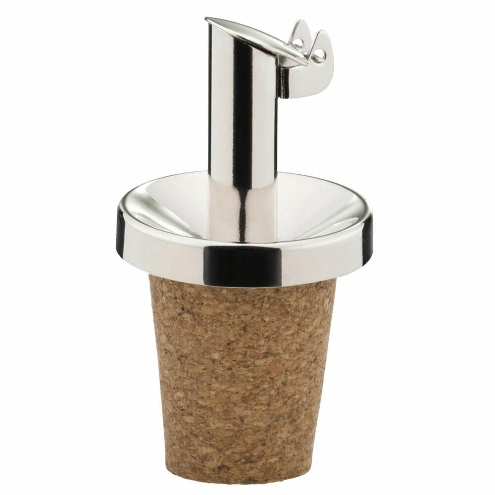 WESTMARK Flaschenausgießer »Inox Essig-Spezial«, kurz, Naturkork,Metallkläppchen