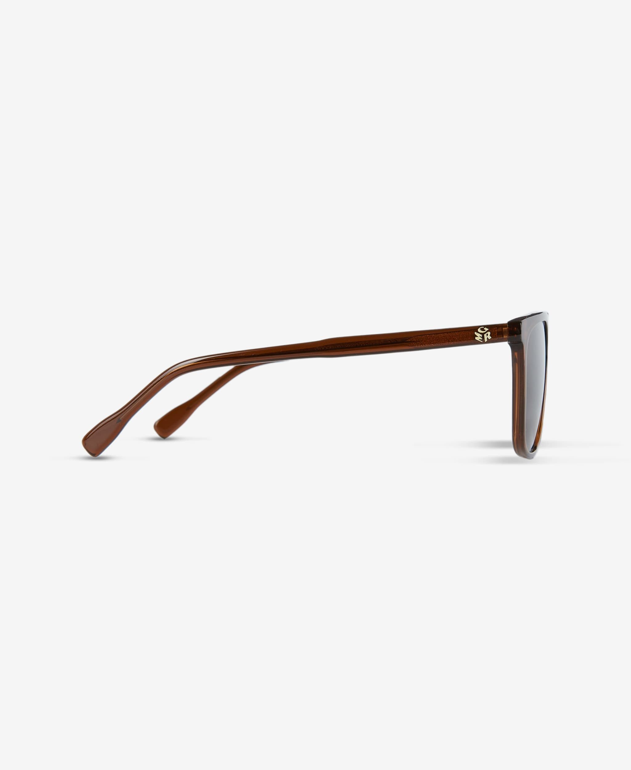 GLAMIRA Sonnenbrille Quadratische Glänzend Braune Herrensonnenbrille (1-St) mit polarisierten Linsen