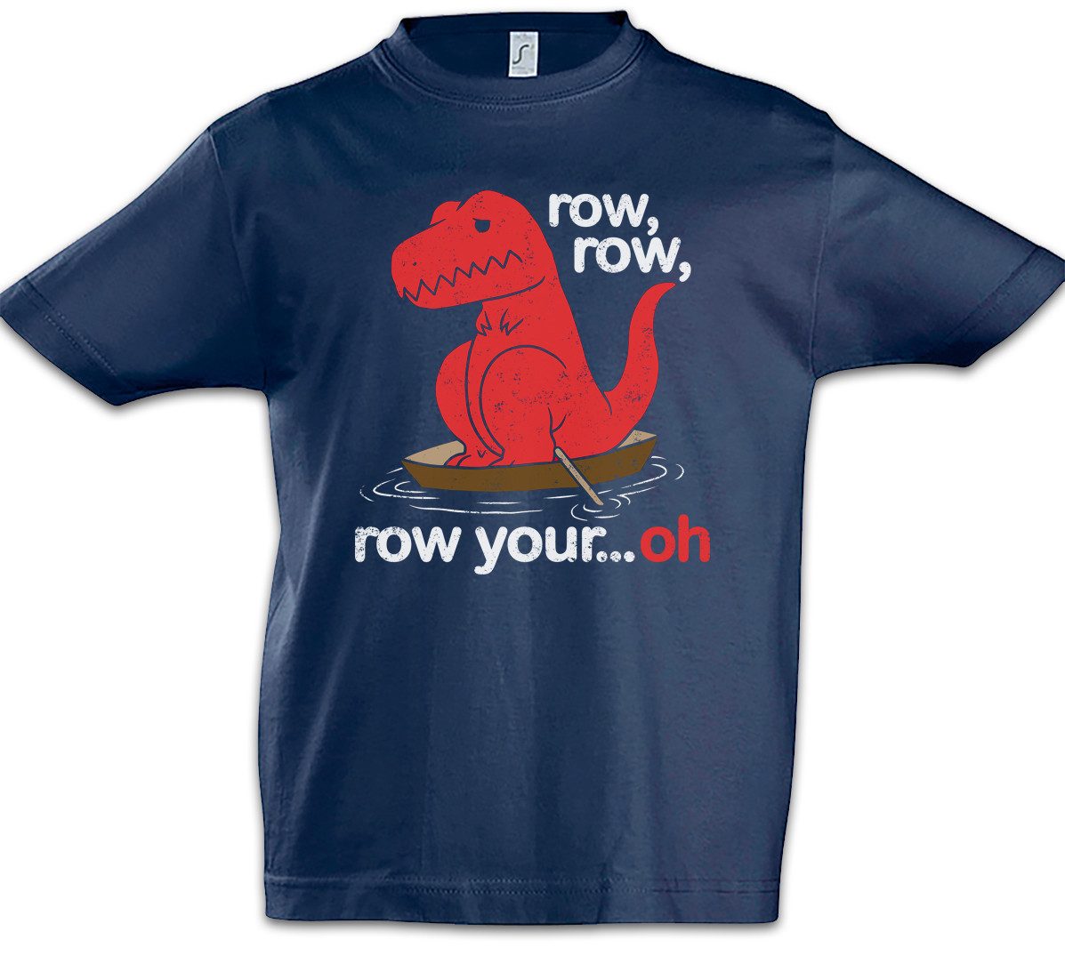 Print-Shirt Row Row Oh Kinder T-Shirt Tyrannosaurus Rex T-Rex Dinosaur Dino