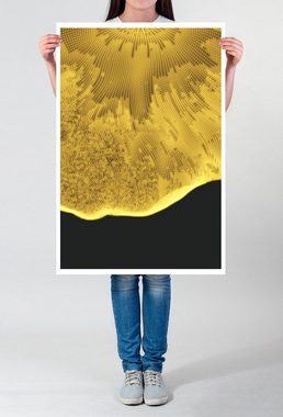 Sinus Art Poster 60x90cm Poster Digitale Grafik  Gelbe Strukturen auf schwarzem Grund