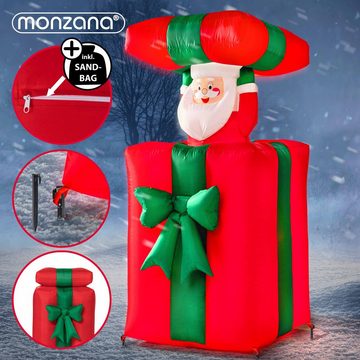 monzana Weihnachtsmann, Aufblasbarer 152cm Springt-aus-der-Box LED Beleuchtet IP44 Außen
