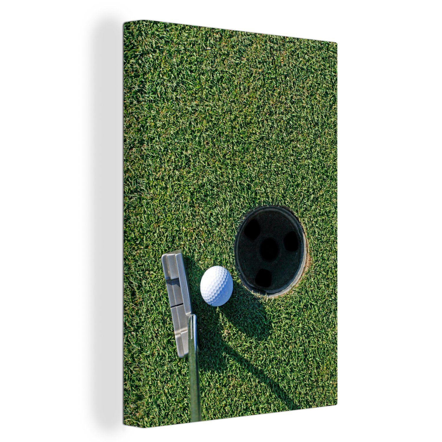 OneMillionCanvasses® Leinwandbild Ein Putter ist ein Schlag beim Golf, (1 St), Leinwandbild fertig bespannt inkl. Zackenaufhänger, Gemälde, 20x30 cm