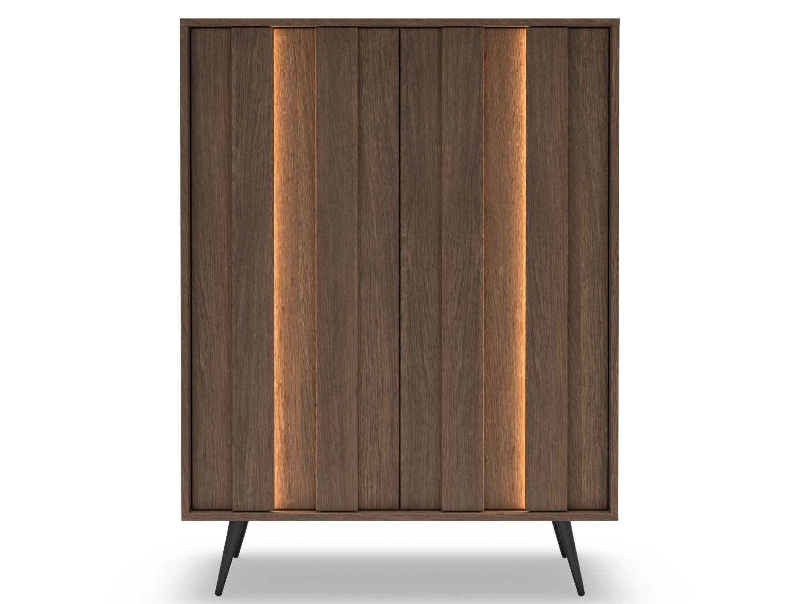 yourhouse24 Highboard AMARO 94cm (2 Türen) – Eiche Dunin mit Lamellen & inkl. LED