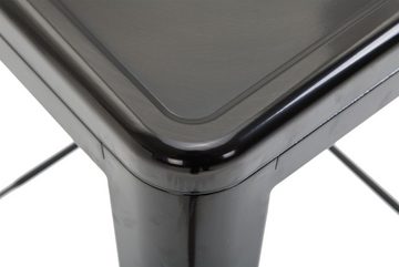 TPFLiving Barhocker Joshua V2 (mit angenehmer Fußstütze - Hocker für Theke & Küche), Gestell Metall Schwarz - Sitzfläche: Metall Schwarz