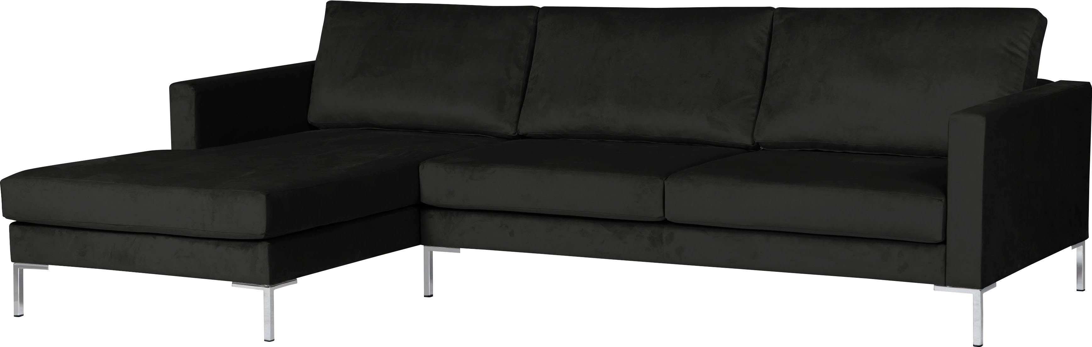 Velina, 251 Gerberei Alte black cm Ecksofa Metall-Winkelfüßen, mit Breite