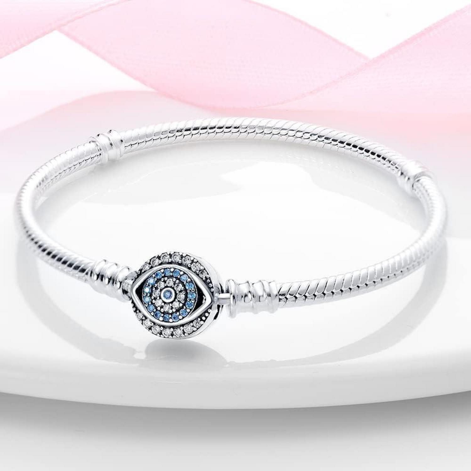 LuxusKollektion Charm-Armband Gliederarmband Charm Schlangen 925 Silber SL-288 7.9 in 20 cm