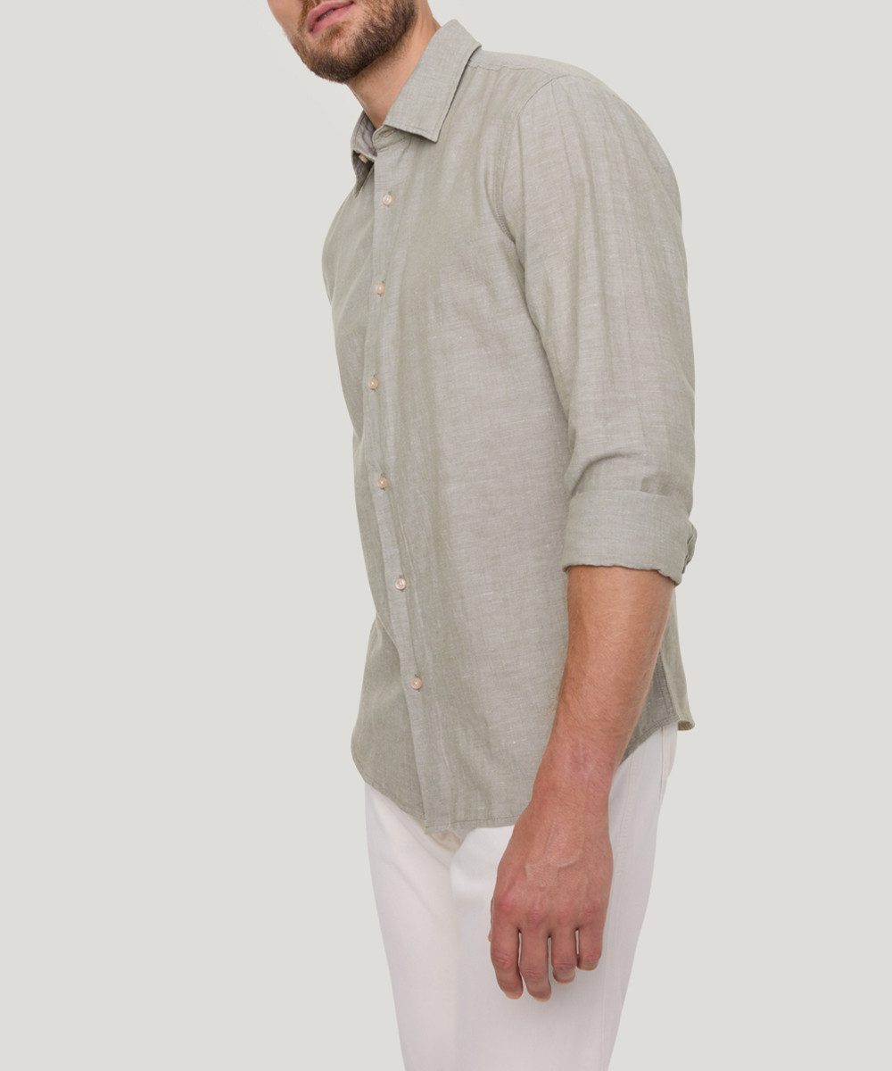 Pierre Cardin Langarmhemd TW 106 mit Leinenstruktur