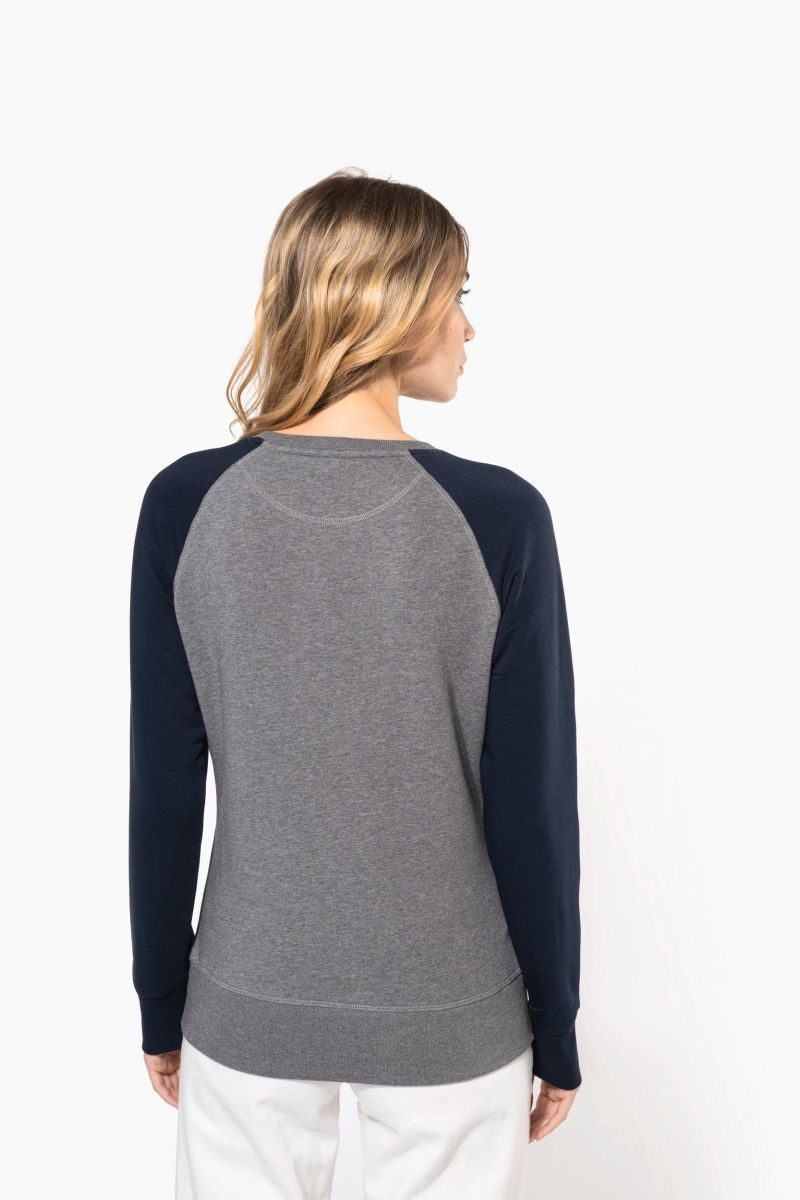 Kariban Sweatshirt Zweifarbiges Damen-Sweatshirt French Terry günstig online kaufen